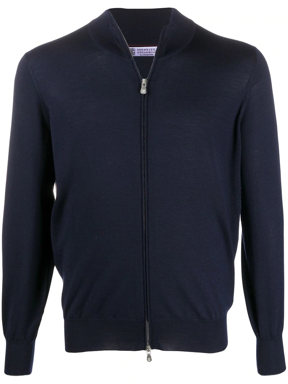 high-neck zip-through sweater - 1