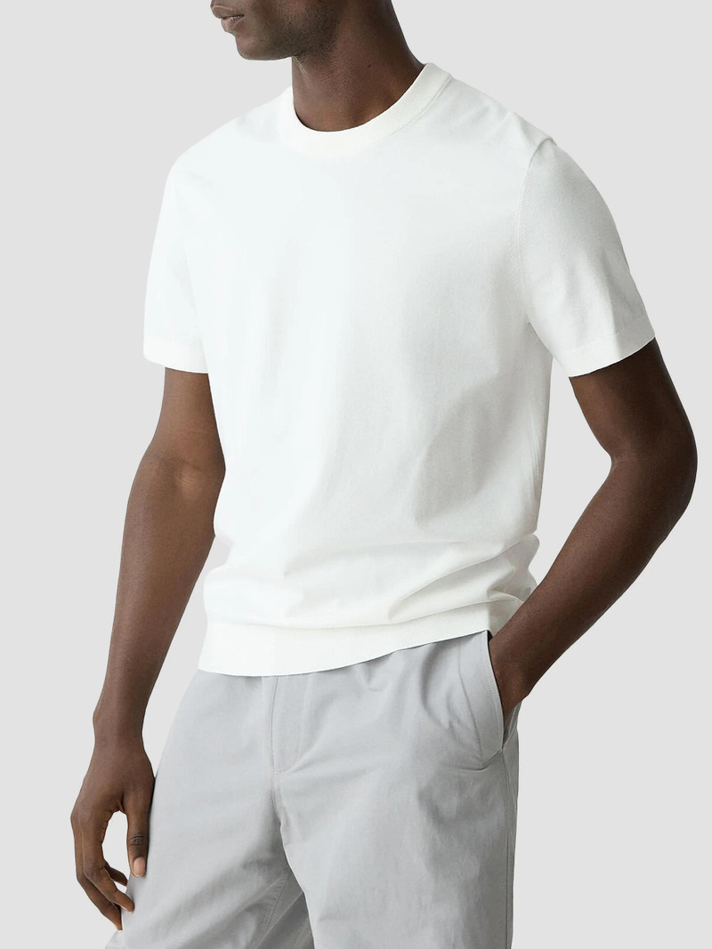 Men's Soris Knit Crewneck Elasticized Hem T-Shirt - White 4
