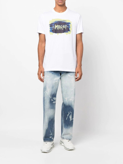 Marni painted logo-print T-shirt outlook