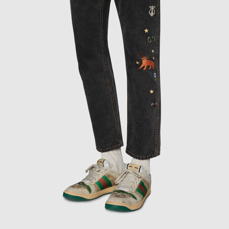 Tapered embroidered jeans 6