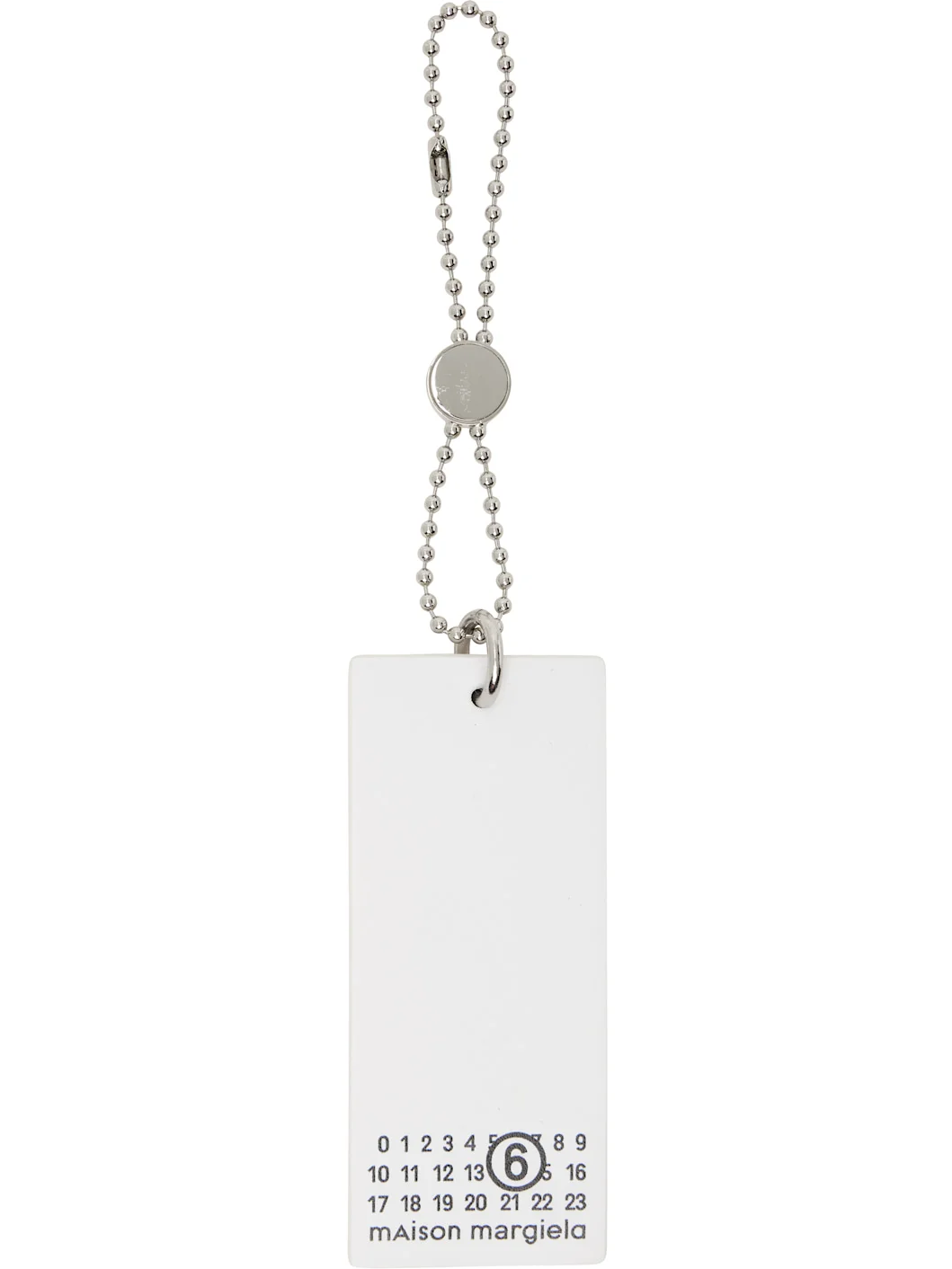 White 'Numeric Tag' Bag Charm - 1