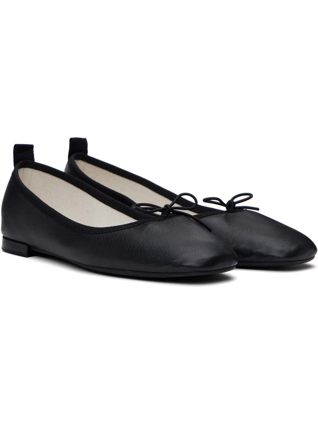 Black Garance Square-Toe Ballerina Flats - 4
