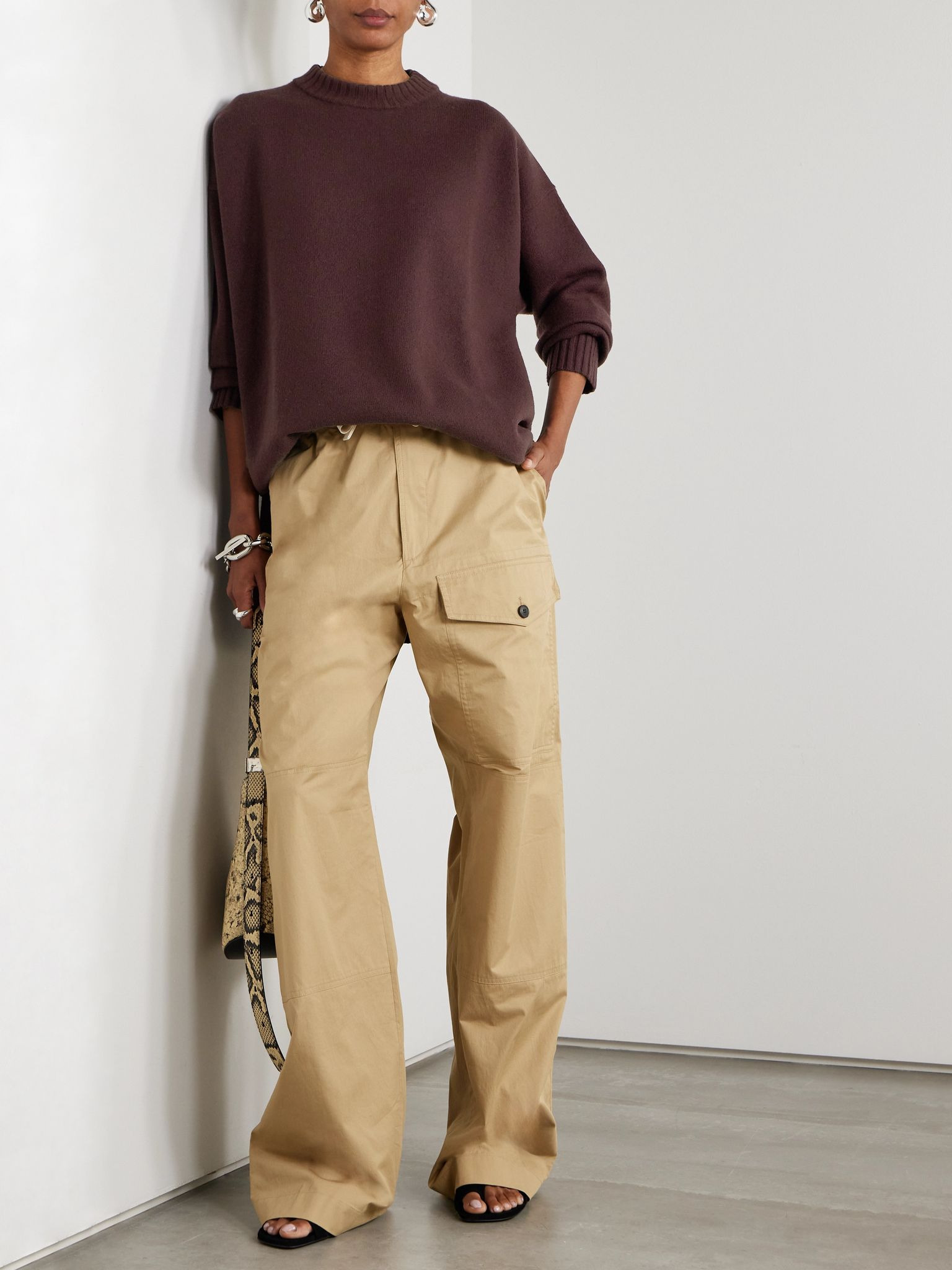 Oversized wool sweater Burgundy - 2