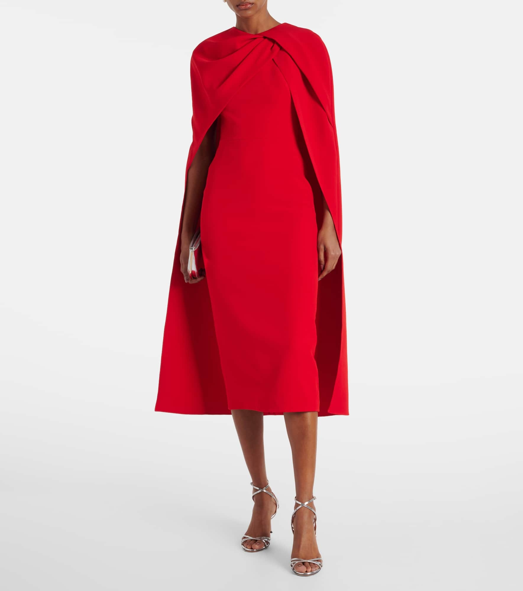 Cape-detail midi dress - 2