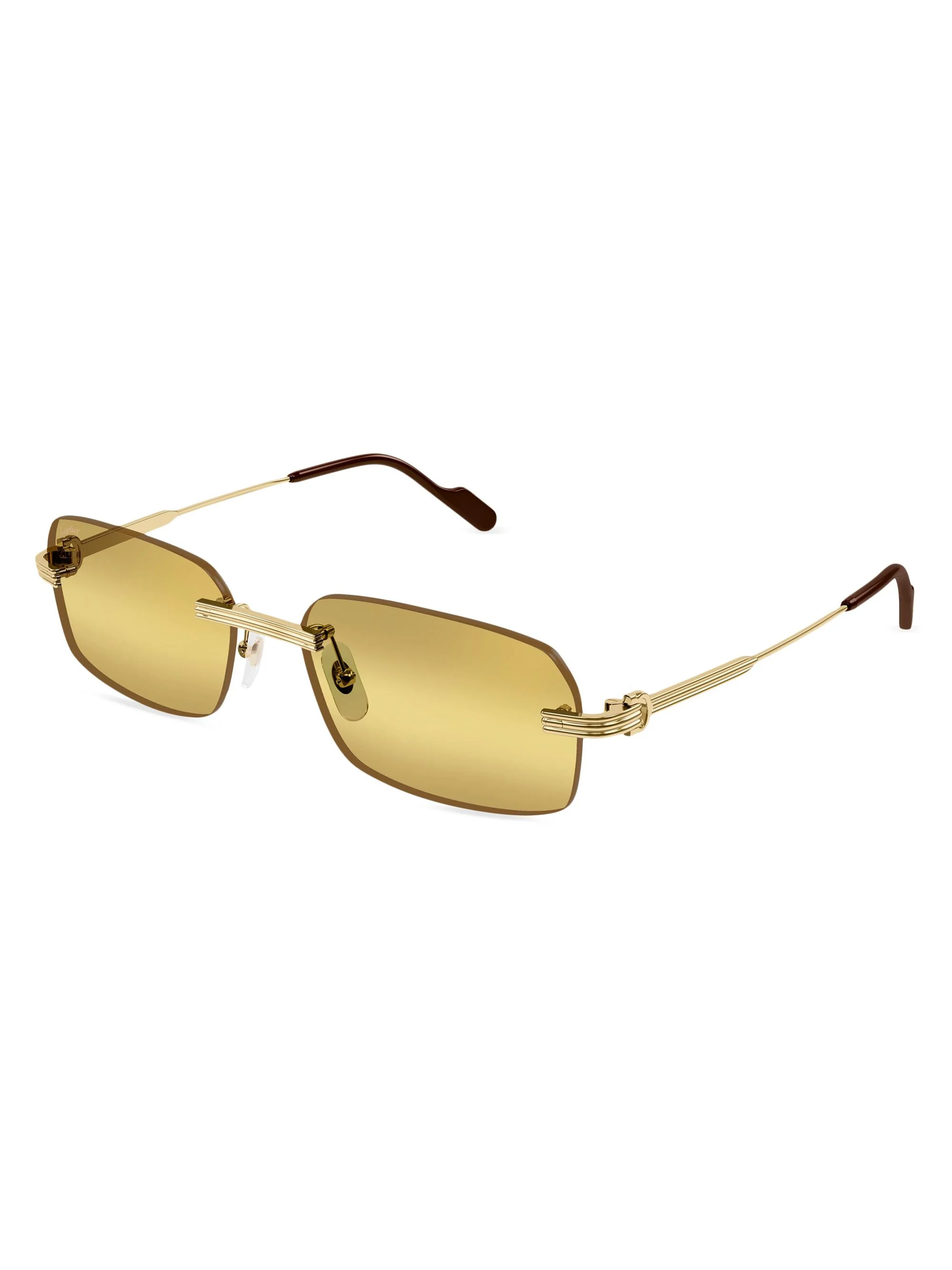 Men's Première De 58MM Rimless Rectangular Sunglasses - Gold - 1