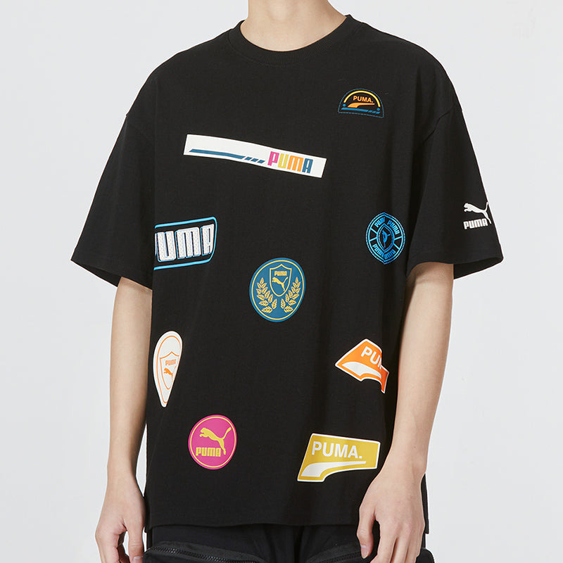 PUMA Mix Badge Logo Tee 'Black' 537795-01 - 3