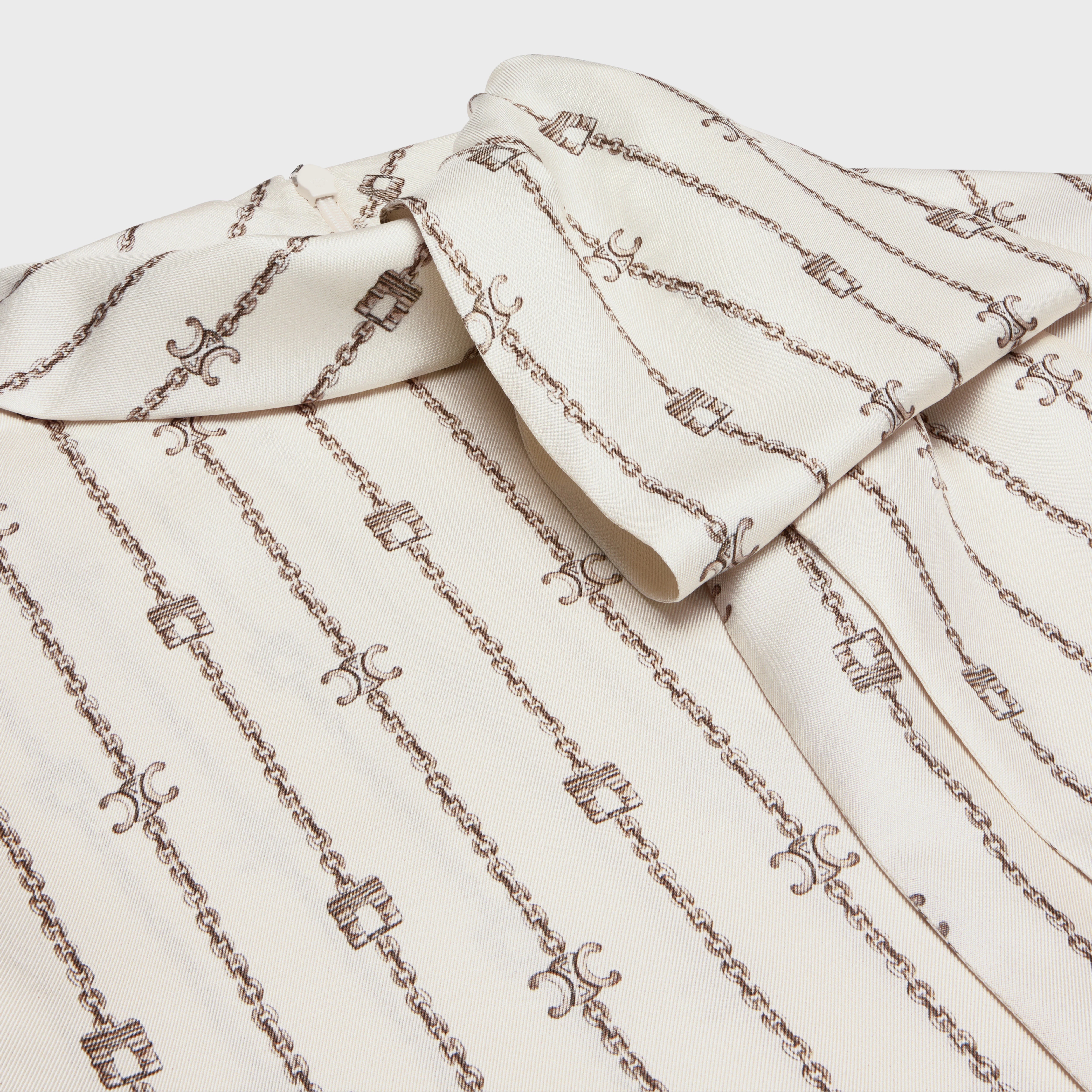 lavaliere blouse with bow in silk twill - 3