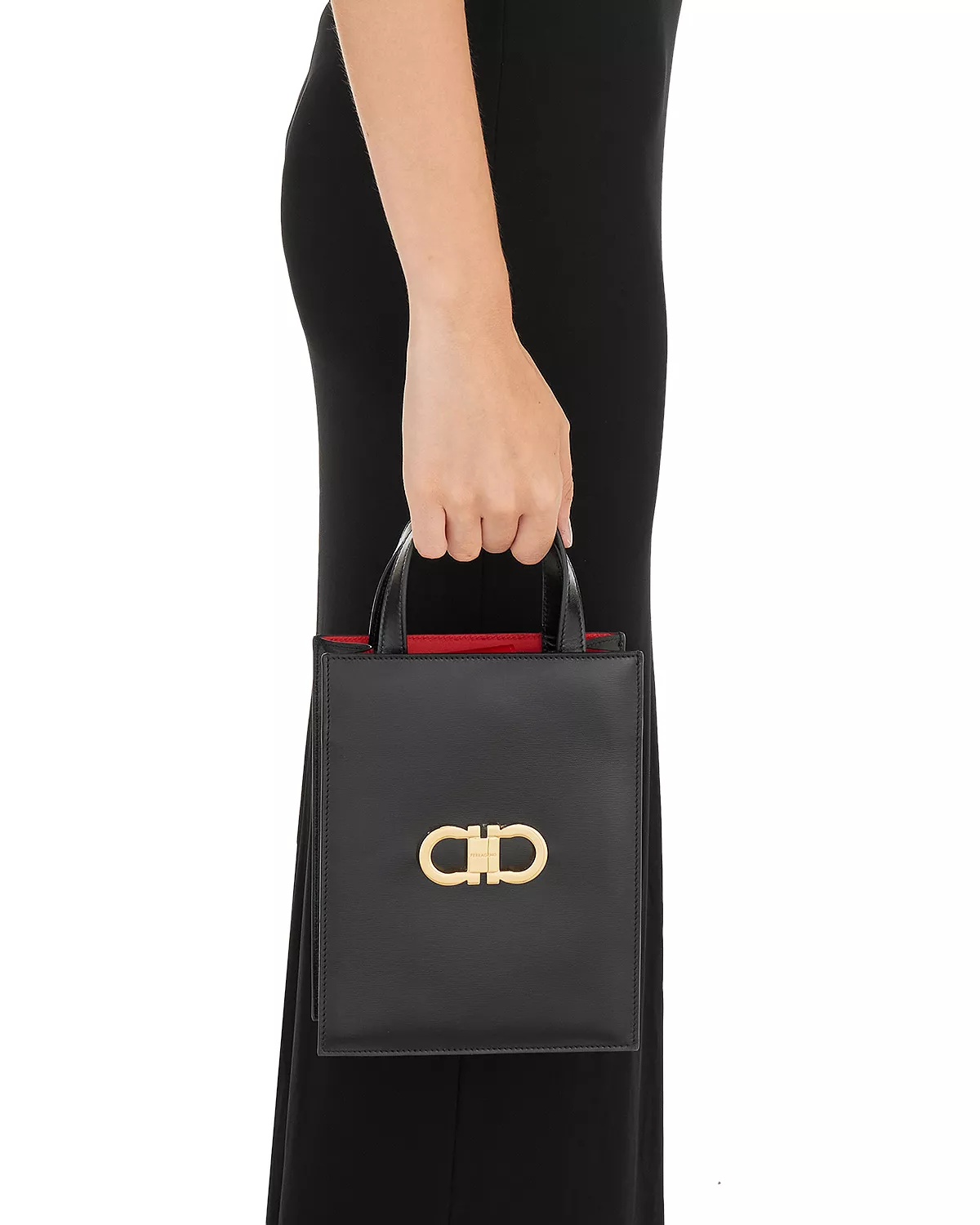 【Ferragamo】 Double Gancio バイカラー ミニトートバッグ FERRAGAMO Double Gancio Bicolor Mini Tote Bag