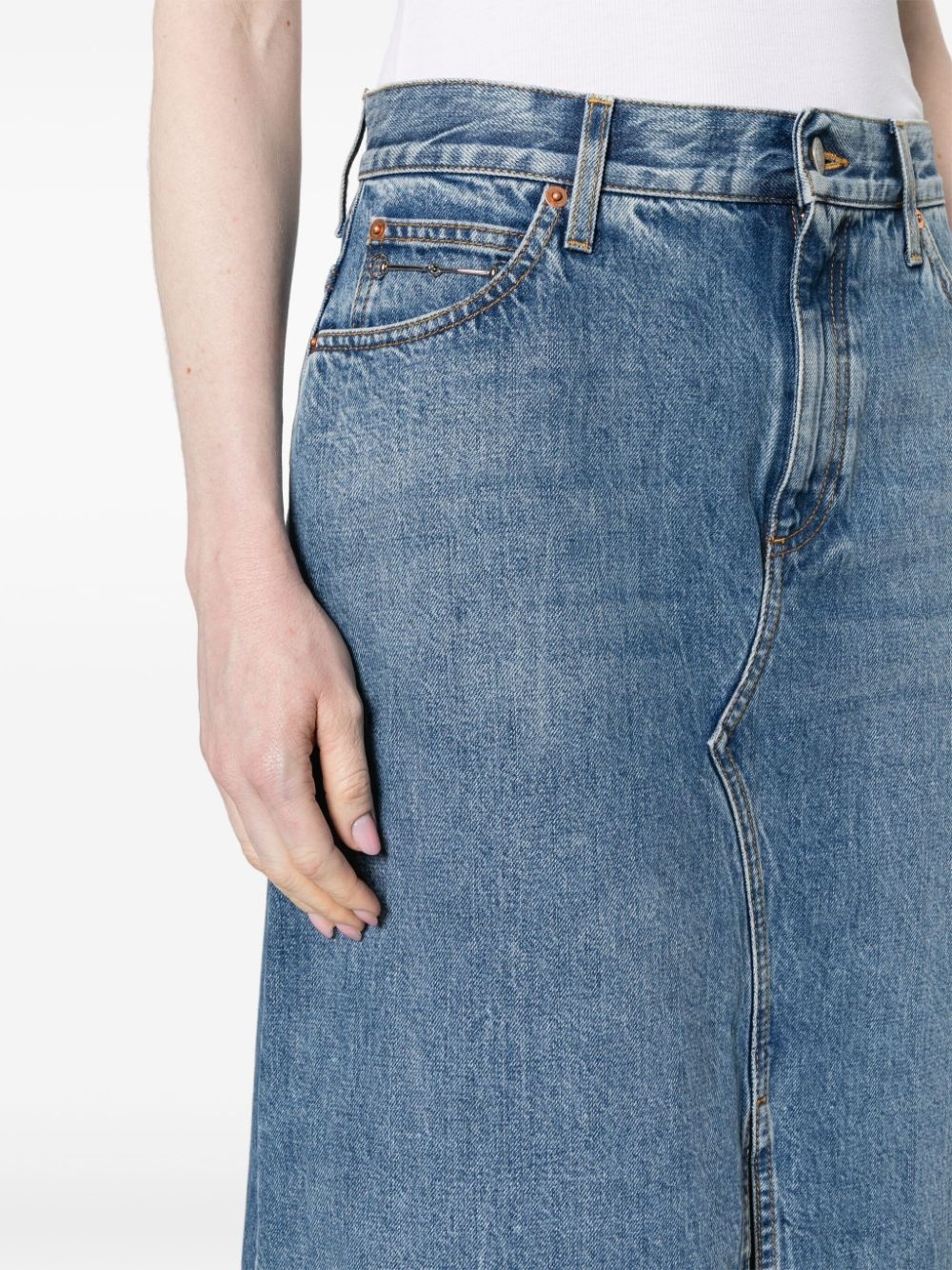 Horsebit-detail denim maxi skirt - 5
