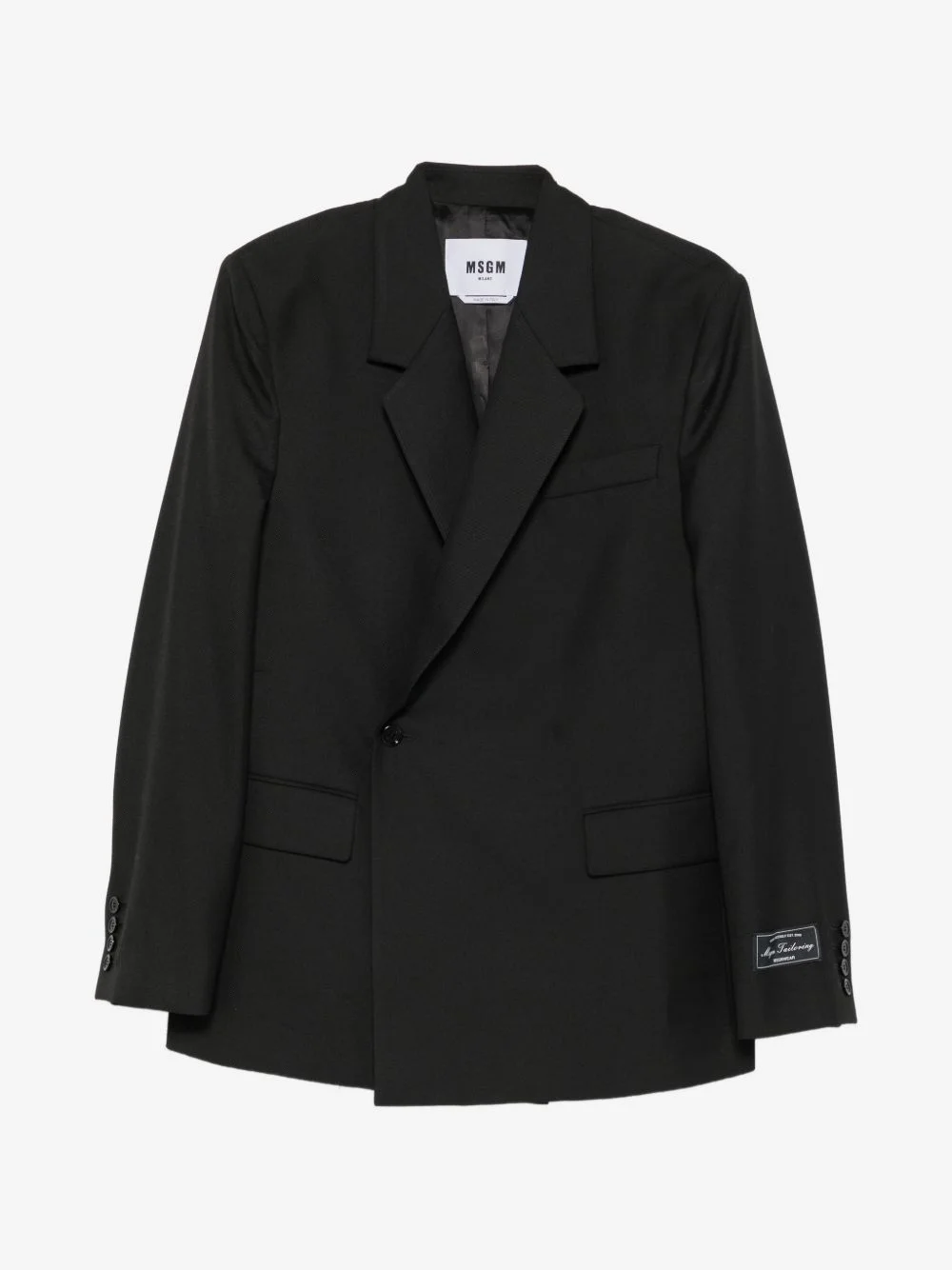 logo-patch double-breasted blazer - 1