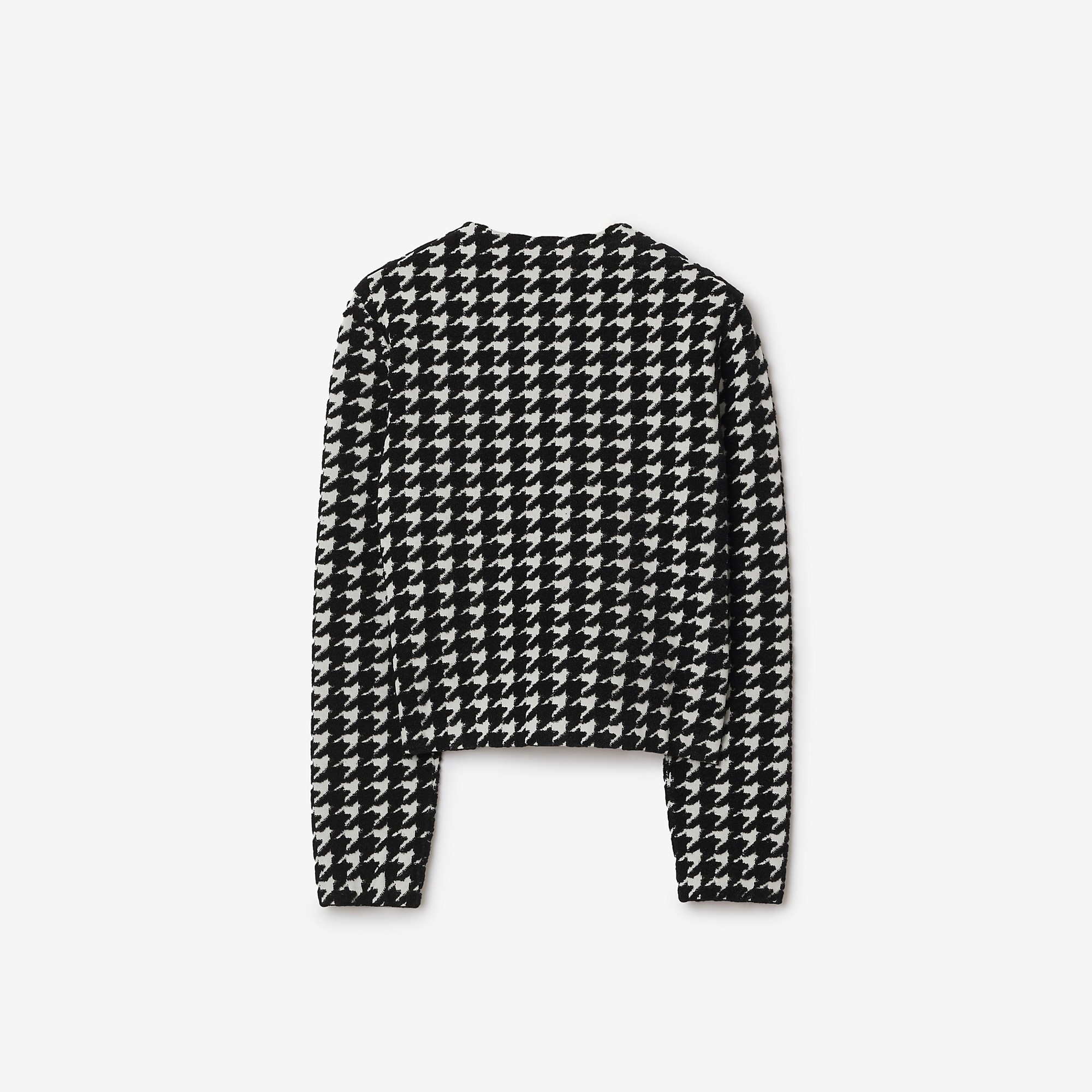 Houndstooth Nylon Blend Cardigan - 5