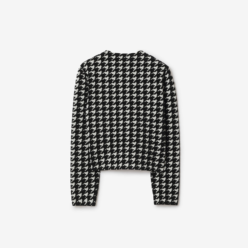 Houndstooth Nylon Blend Cardigan 5