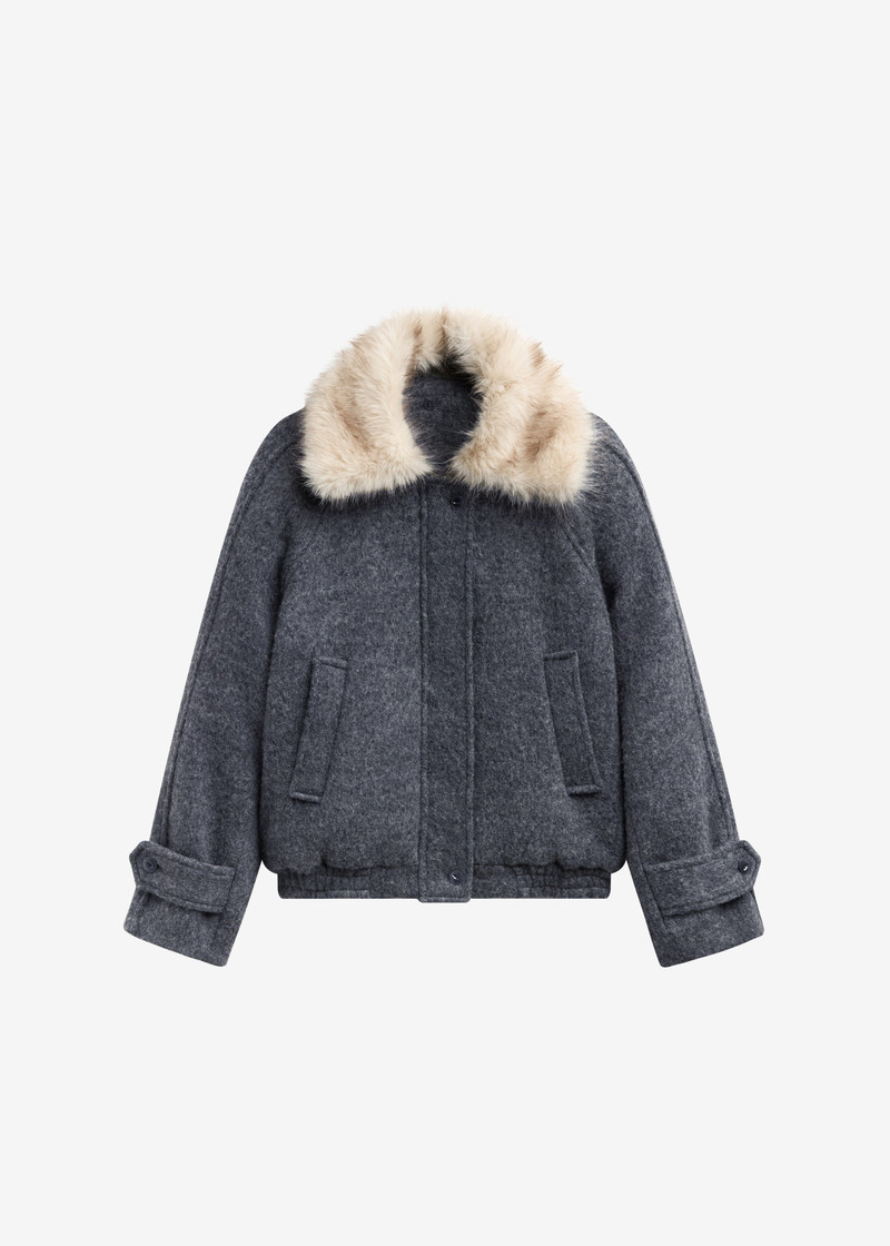 Nyborg Wool Quilted Jacket - Dark Grey 1
