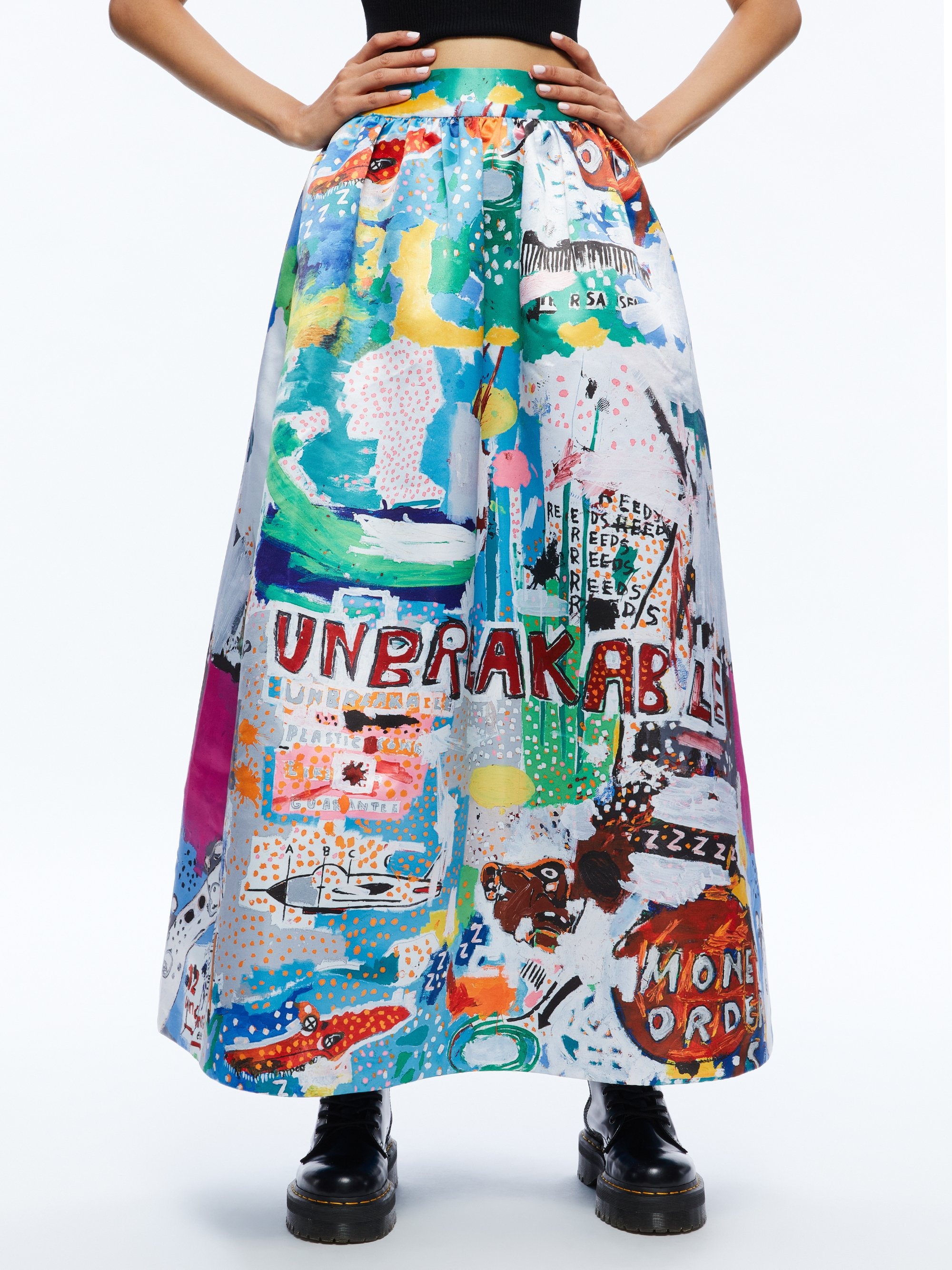 A+O X BASQUIAT TINA TEA LENGTH SKIRT - 2