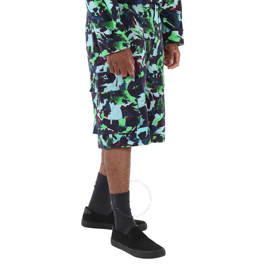 Kenzo Men's Grass Green Abstract-print Cargo Shorts - 4