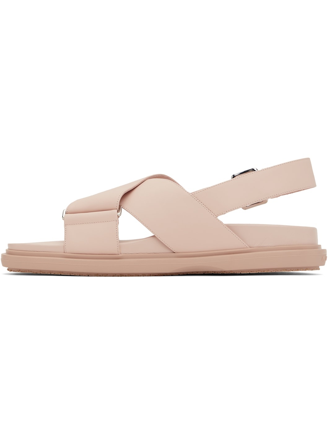 Pink Leather Fussbett Sandals - 3