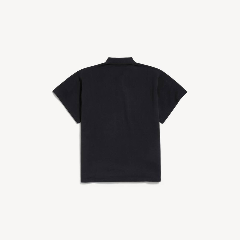 BALENCIAGA Men's Laurel Classic Short Sleeve Oversized Polo in Black outlook