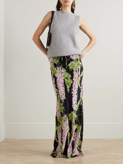 BERNADETTE Emily floral-print silk crepe de chine maxi skirt outlook