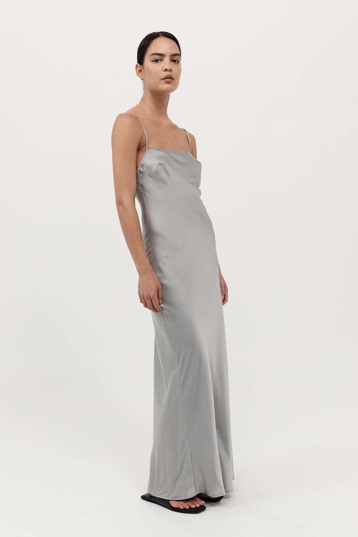 Low Back Slip Dress - Silver - 4