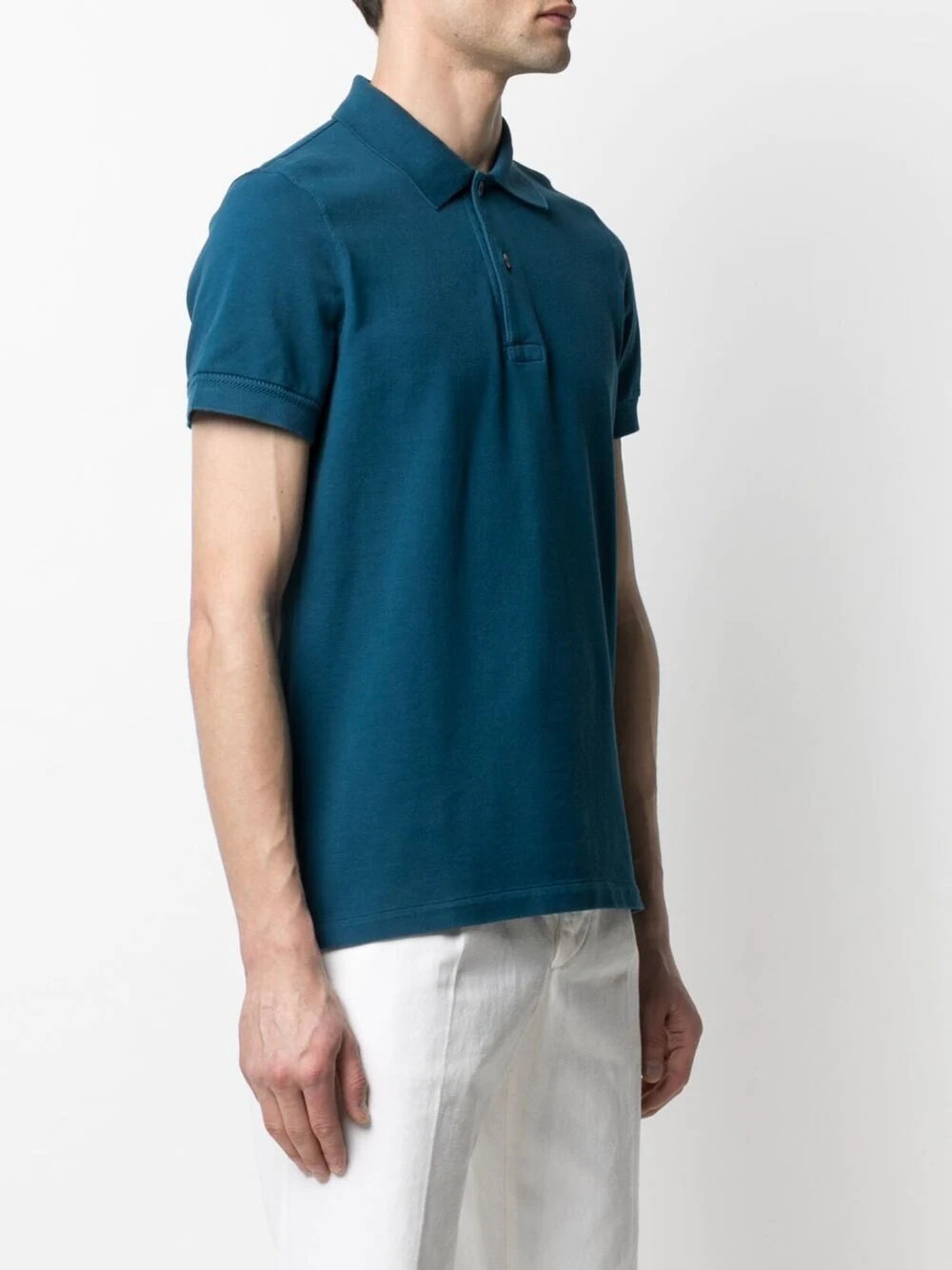 spread-collar cotton polo shirt - 3