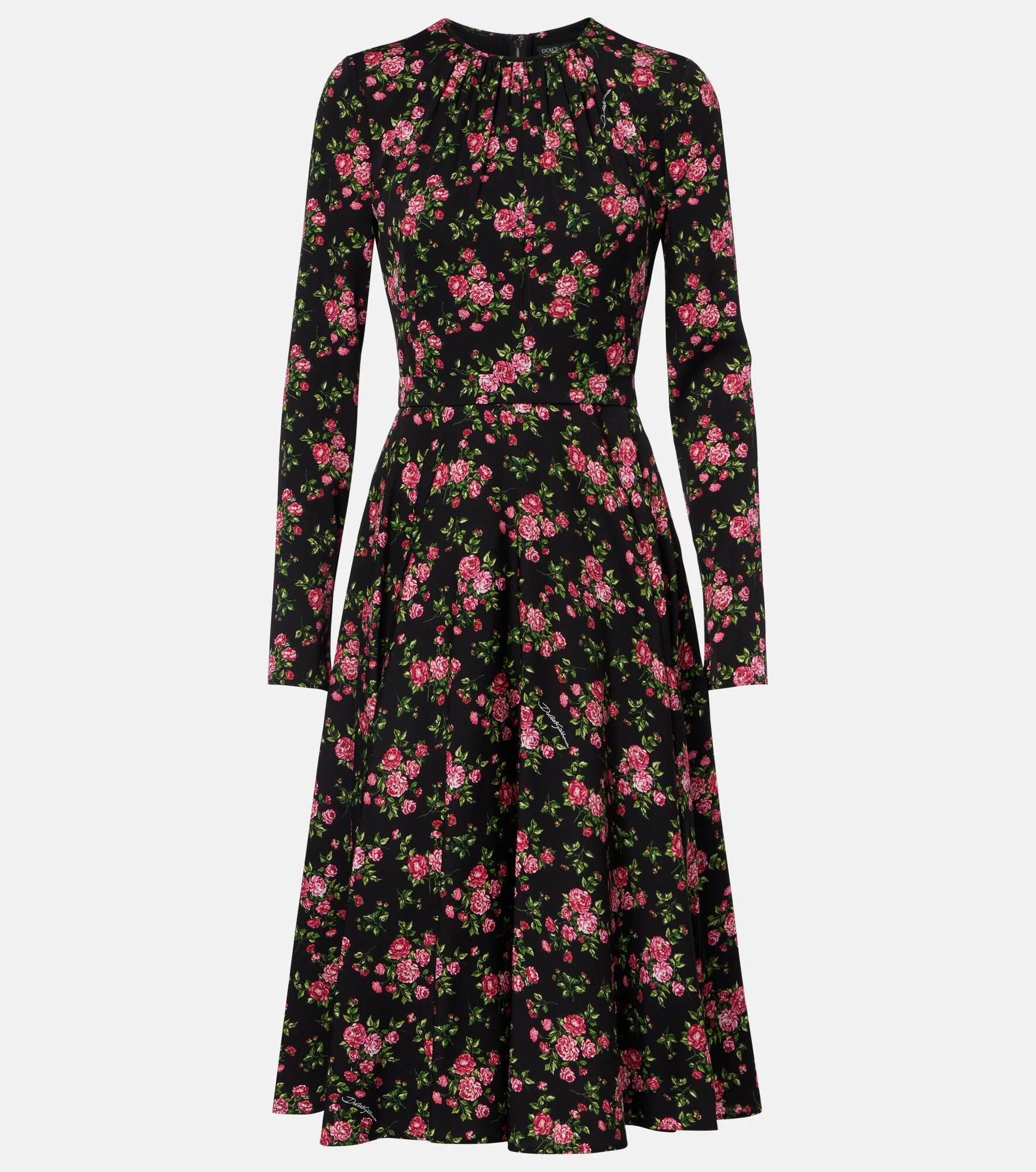 Floral silk-blend midi dress - 1