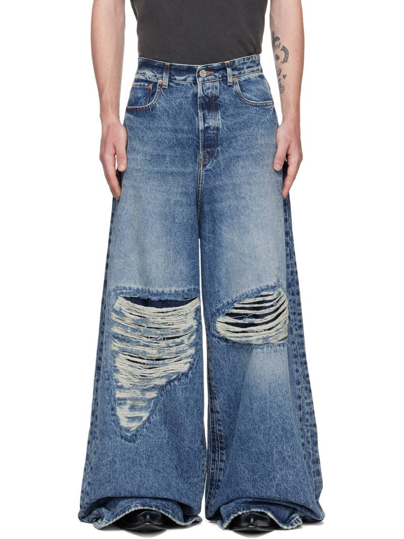 Blue Distressed Jeans 1