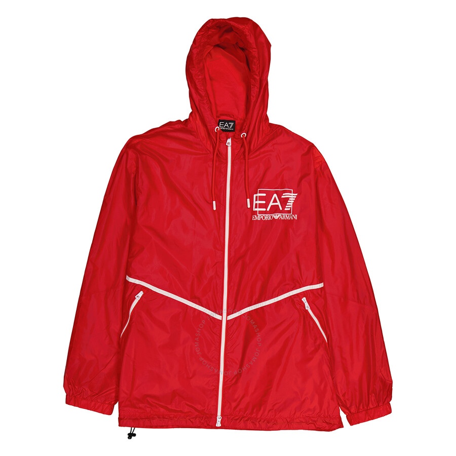 Emporio Armani Red EA7 Logo Recycled-Fabric Visibility Jacket - 1