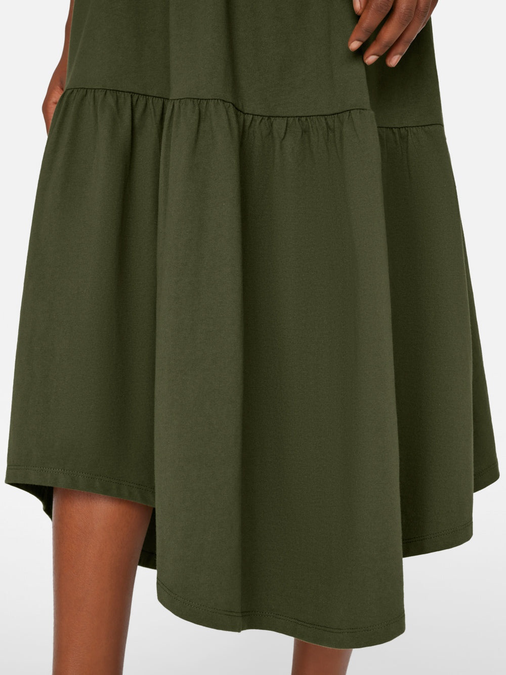 Gathered Seam Knit Dress in Fatigue - 7