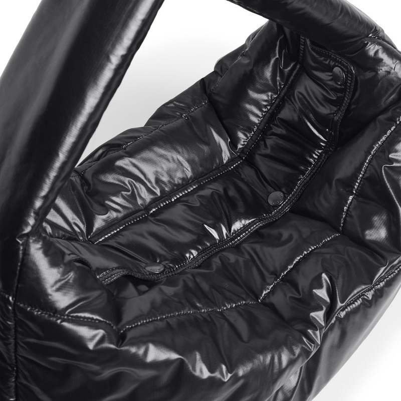 Men's Puffer Hobo Bag Medium in Black 5