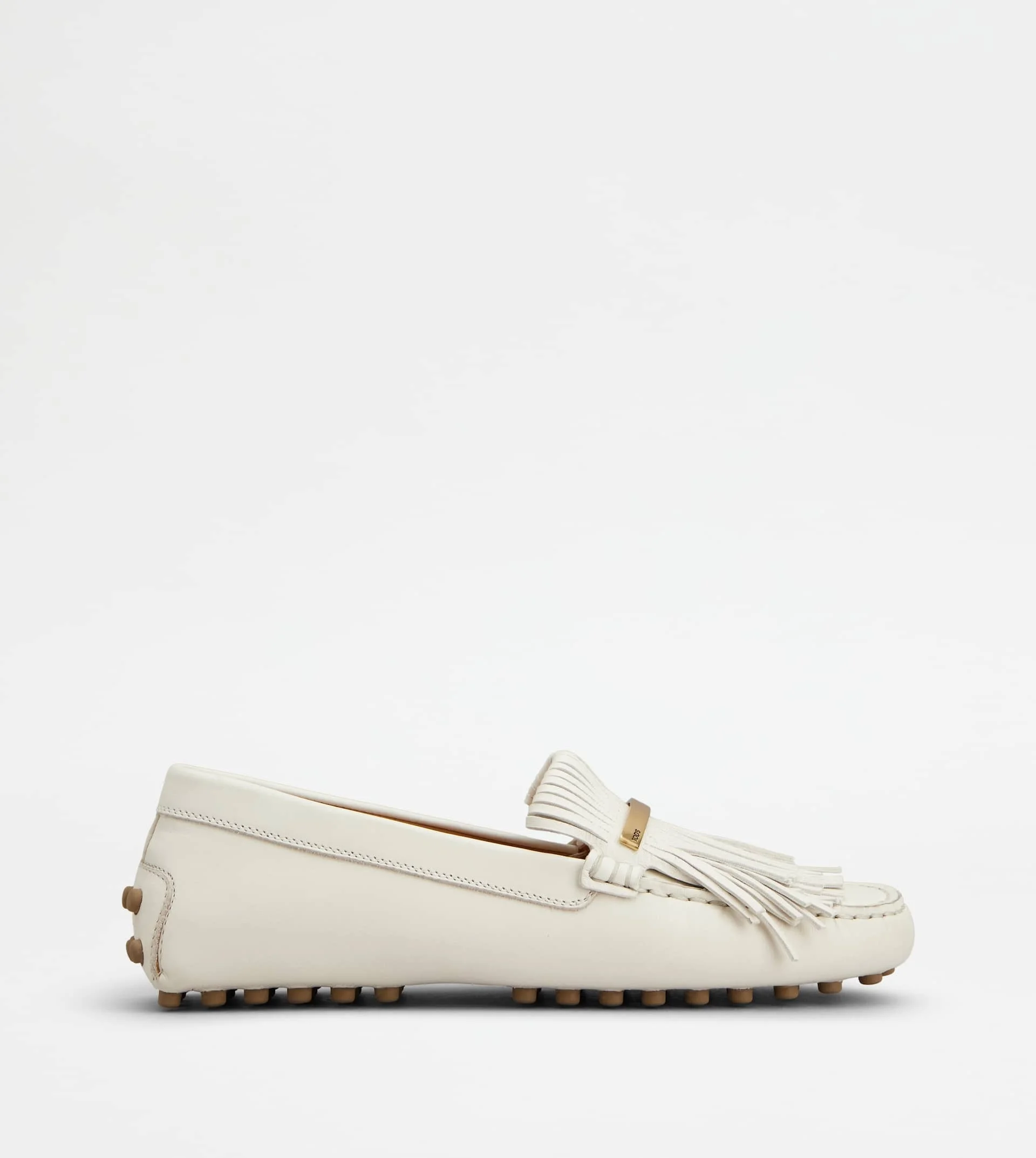 GOMMINO DRIVING SHOES IN LEATHER - WHITE - 1