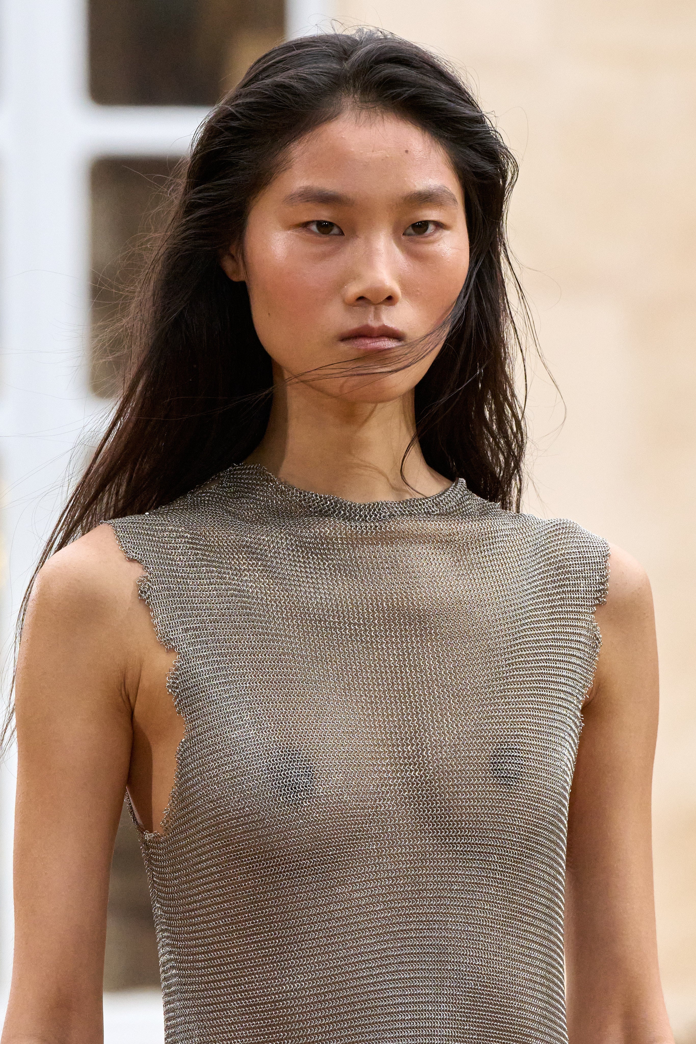 Mitus Chainmail Midi Dress in Silver Steel - 3