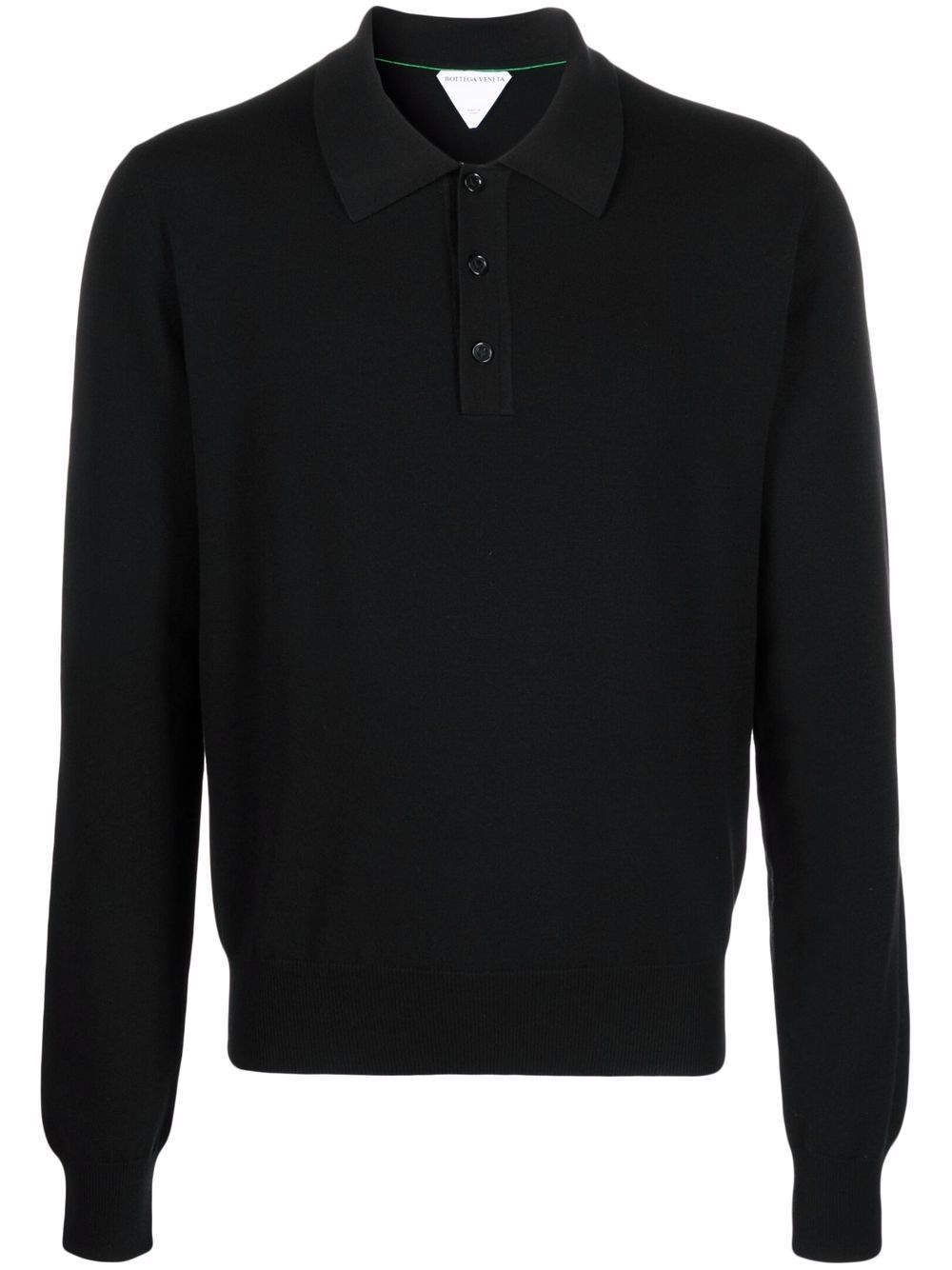 knitted long-sleeve polo shirt - 1