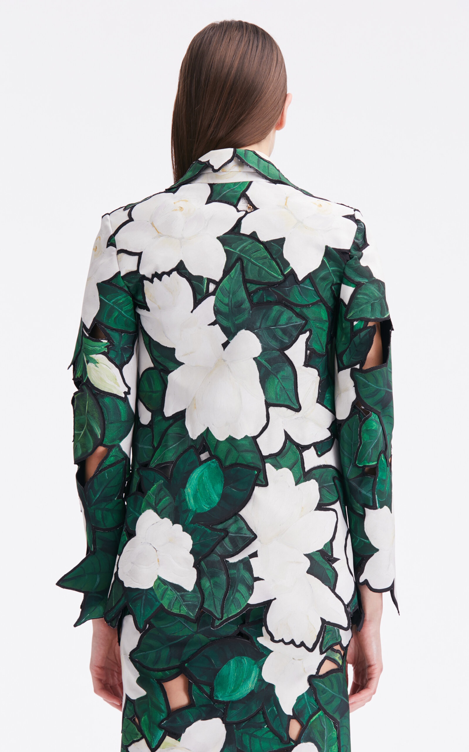 Cutout Gardenia Faille Embroidered Jacket multi - 7