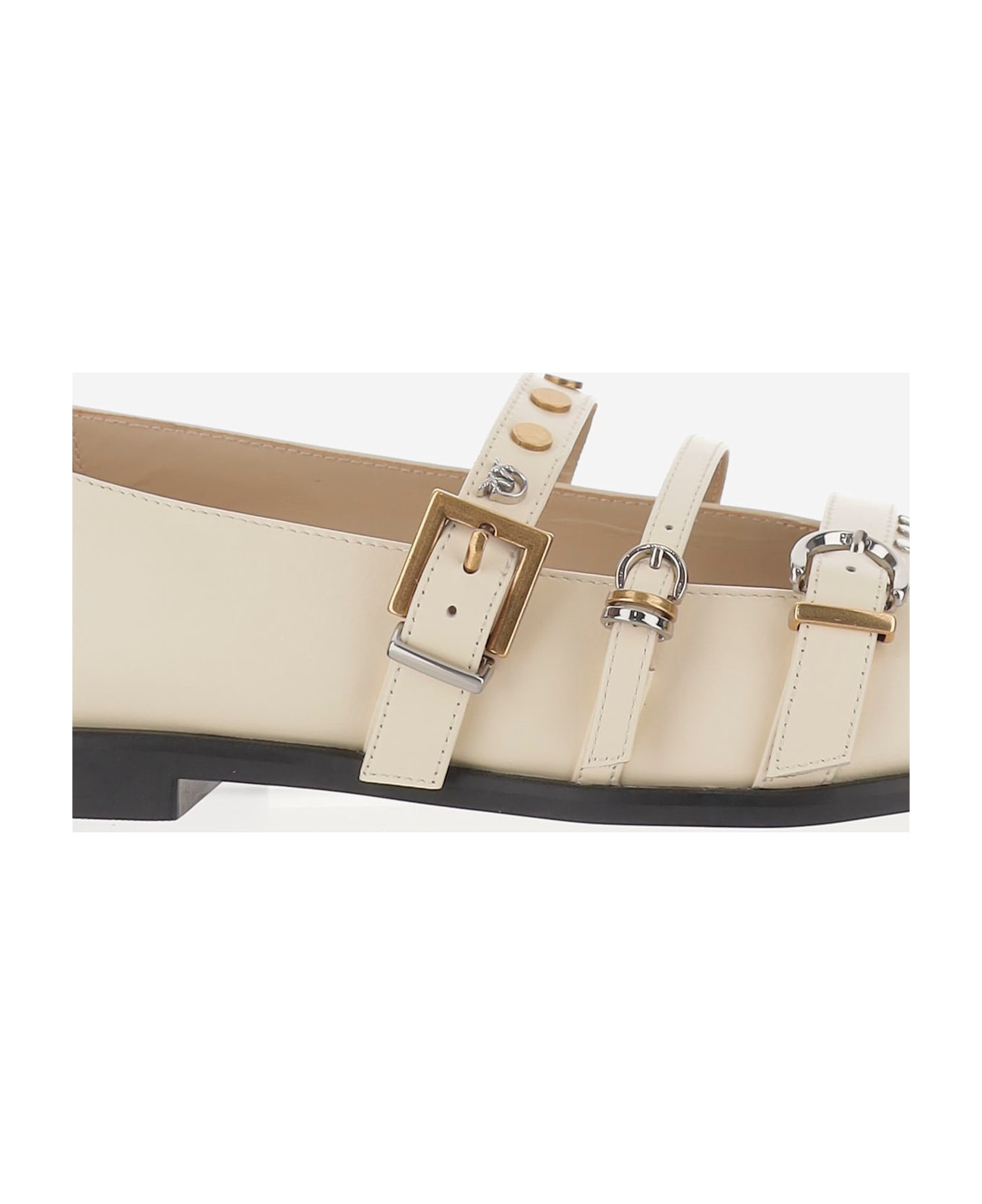 Pointy Toe Shoe With Leather Buckles - 5