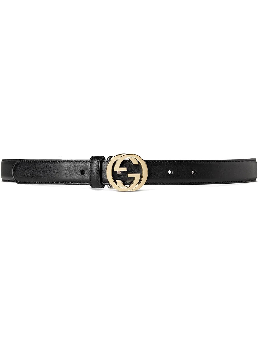 Leather belt with interlocking G buckle - 1