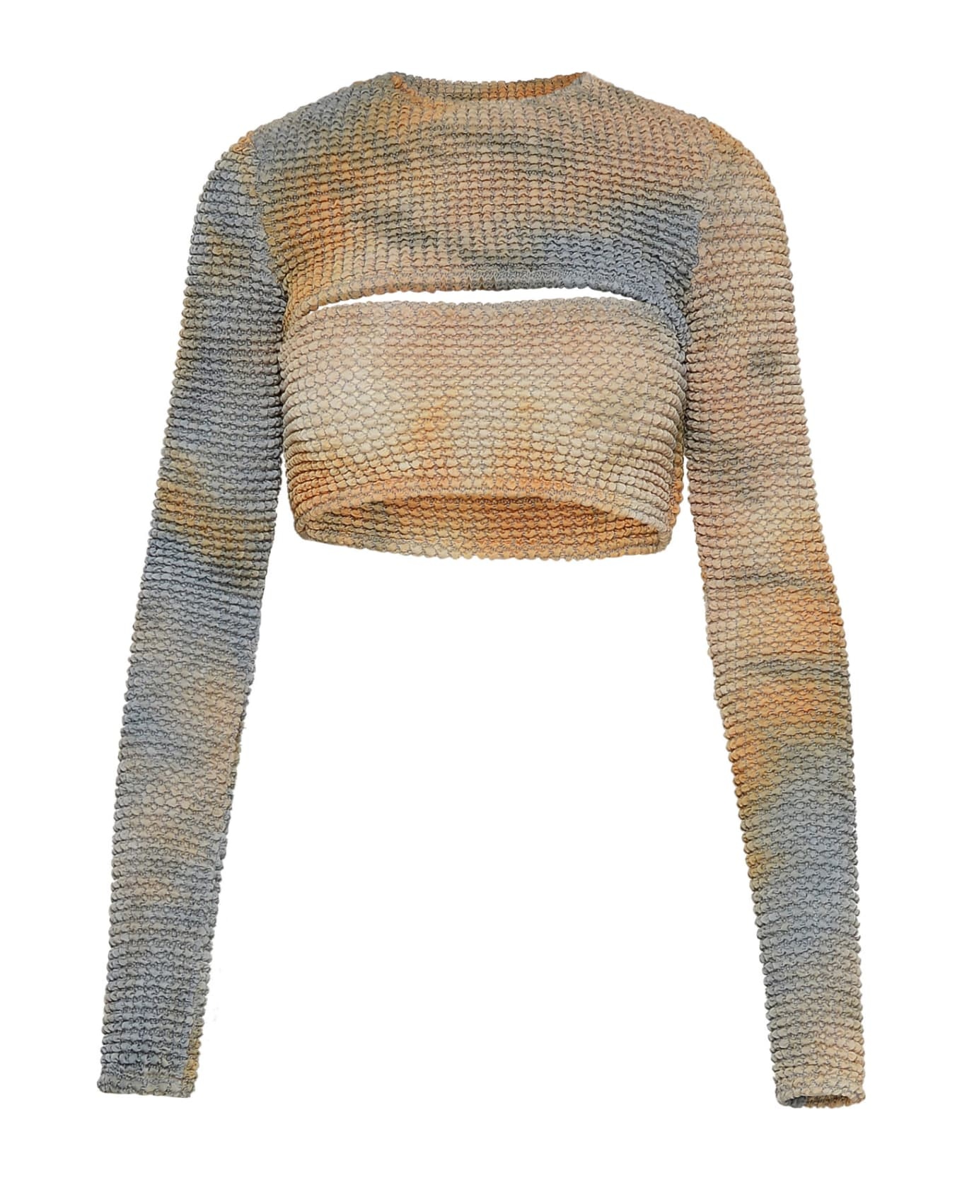 ★Off-White★ Tie Dye Crop Tee Beige OWAD216S23FAB0056200 OW grateful-dead-60th-x-tgr-syf-
