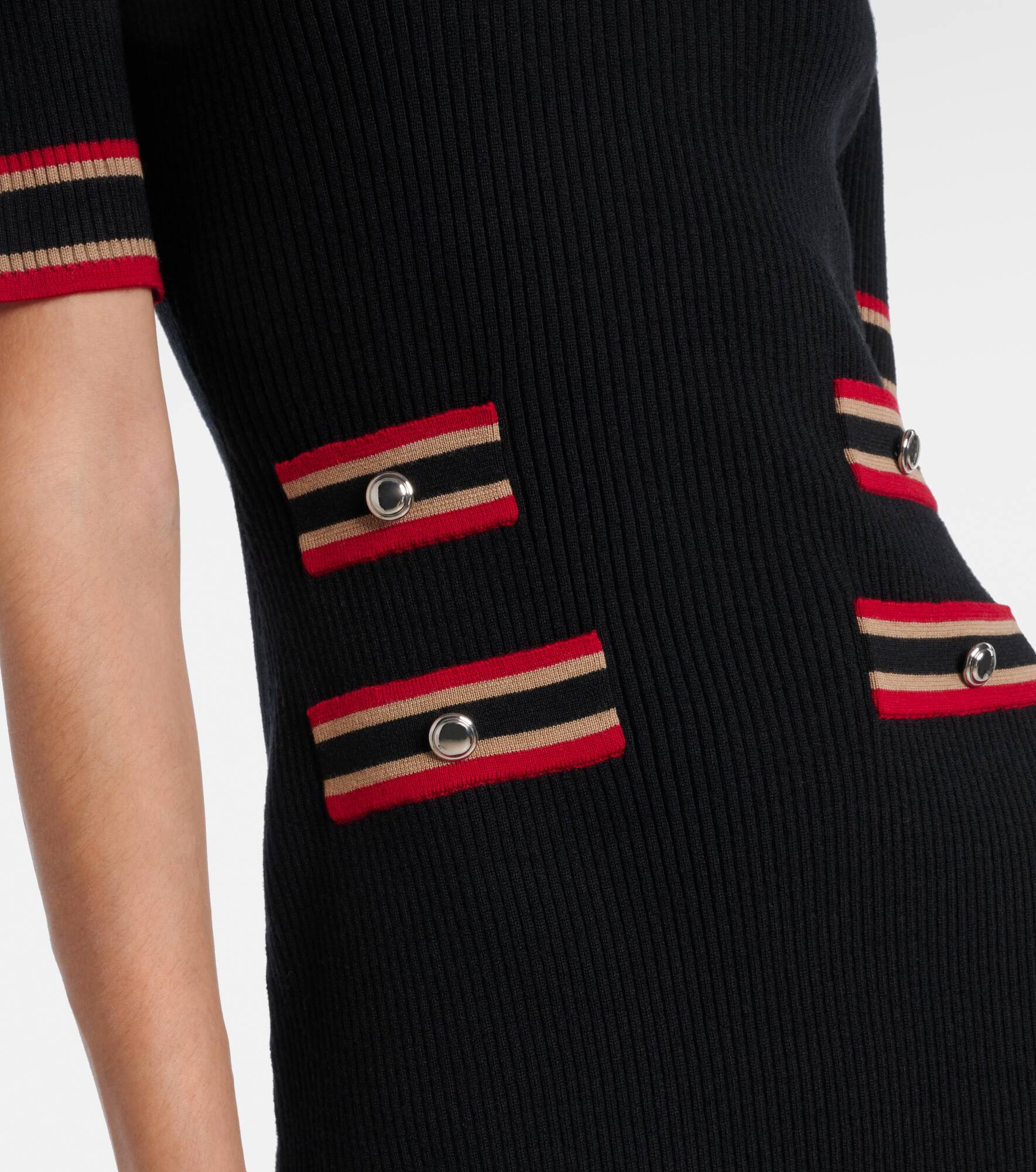Ribbed-knit virgin wool polo dress - 5