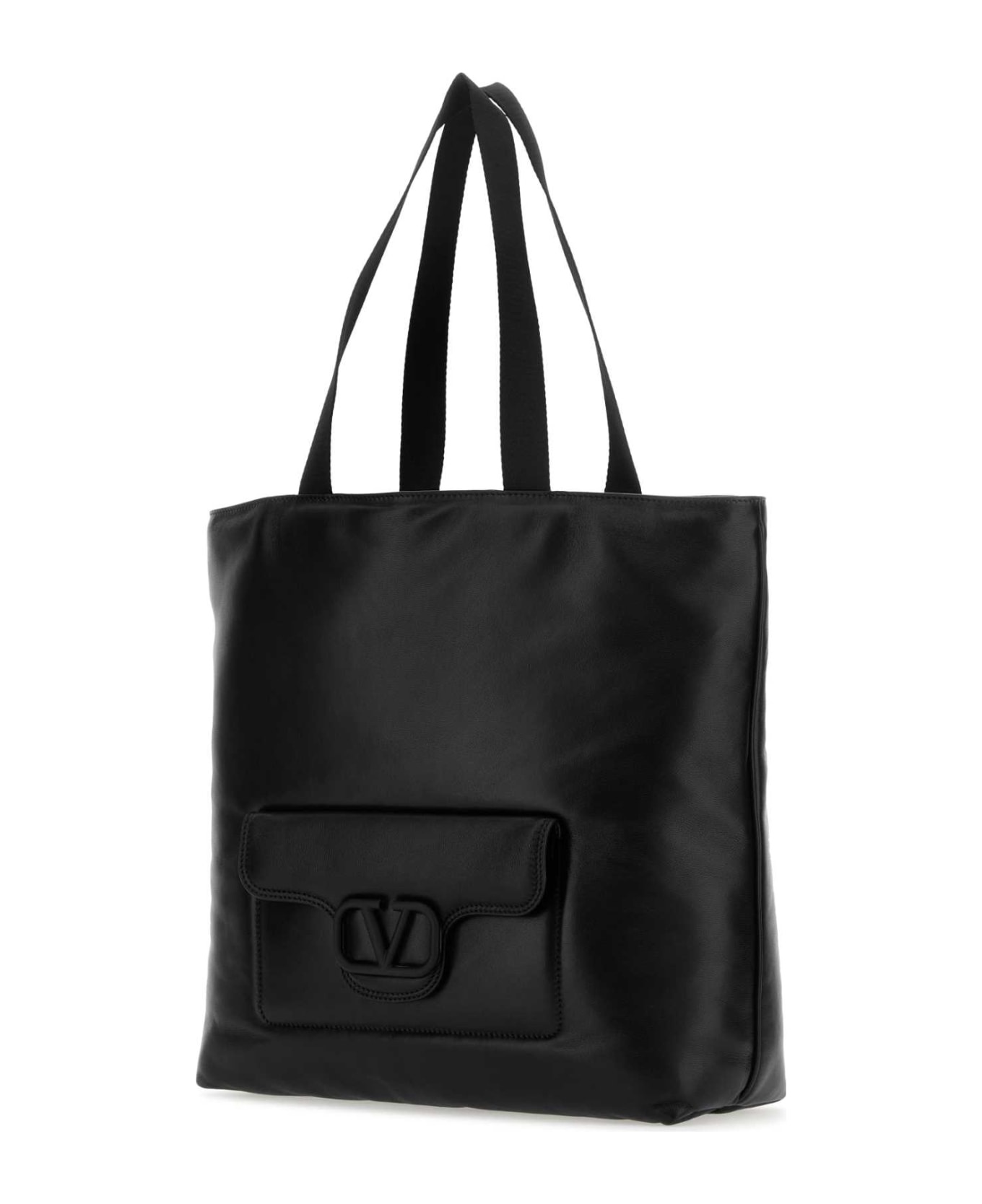 Black Nappa Leather Valentino Garavani Noir Shopping Bag - 2