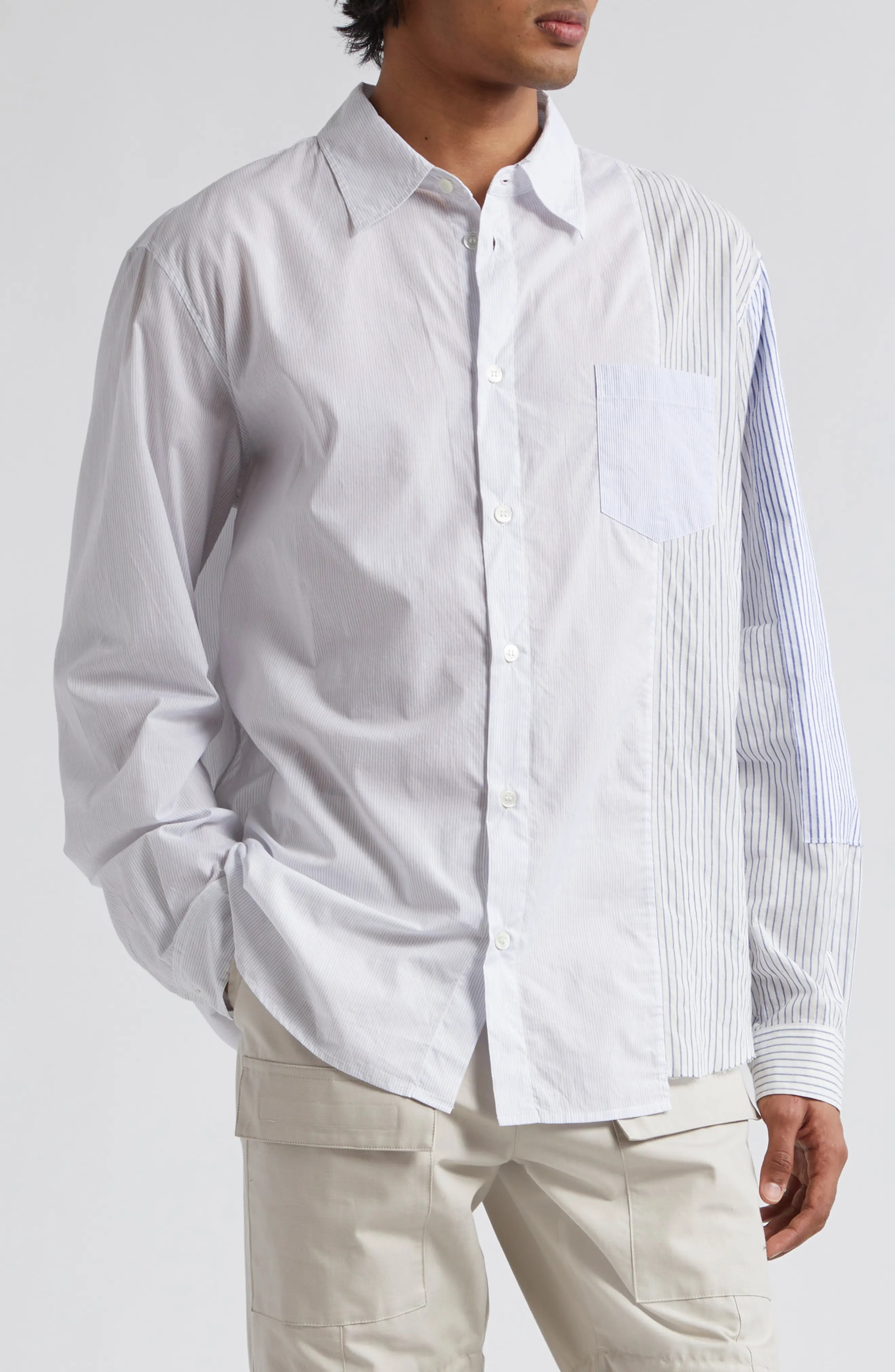 Cloak Paneled Button-Up Shirt - 1