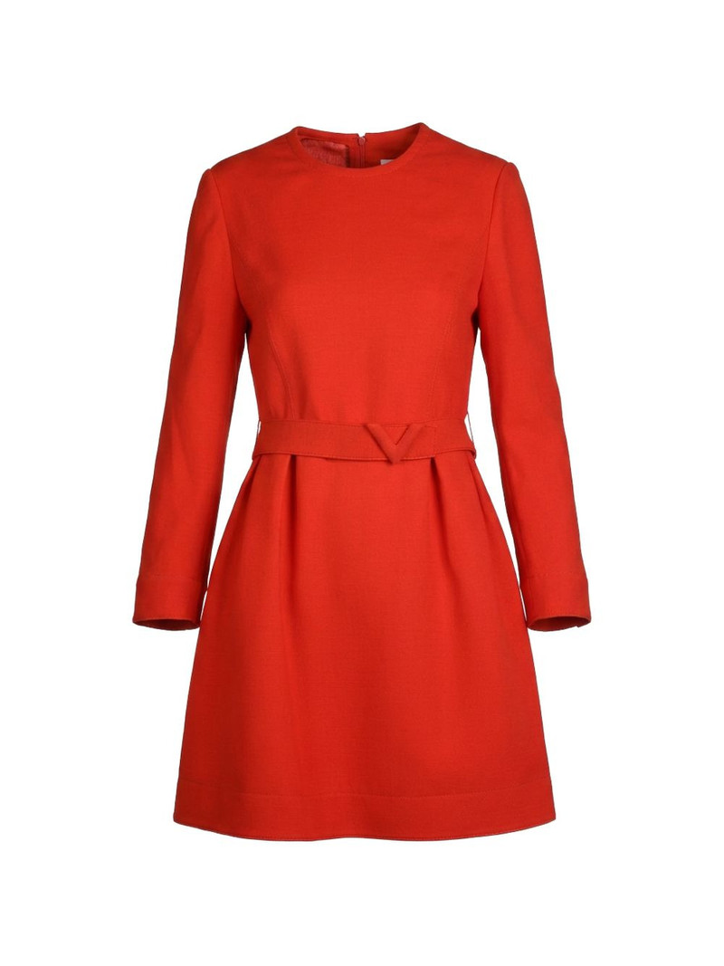 belted long-sleeve mini dress 1