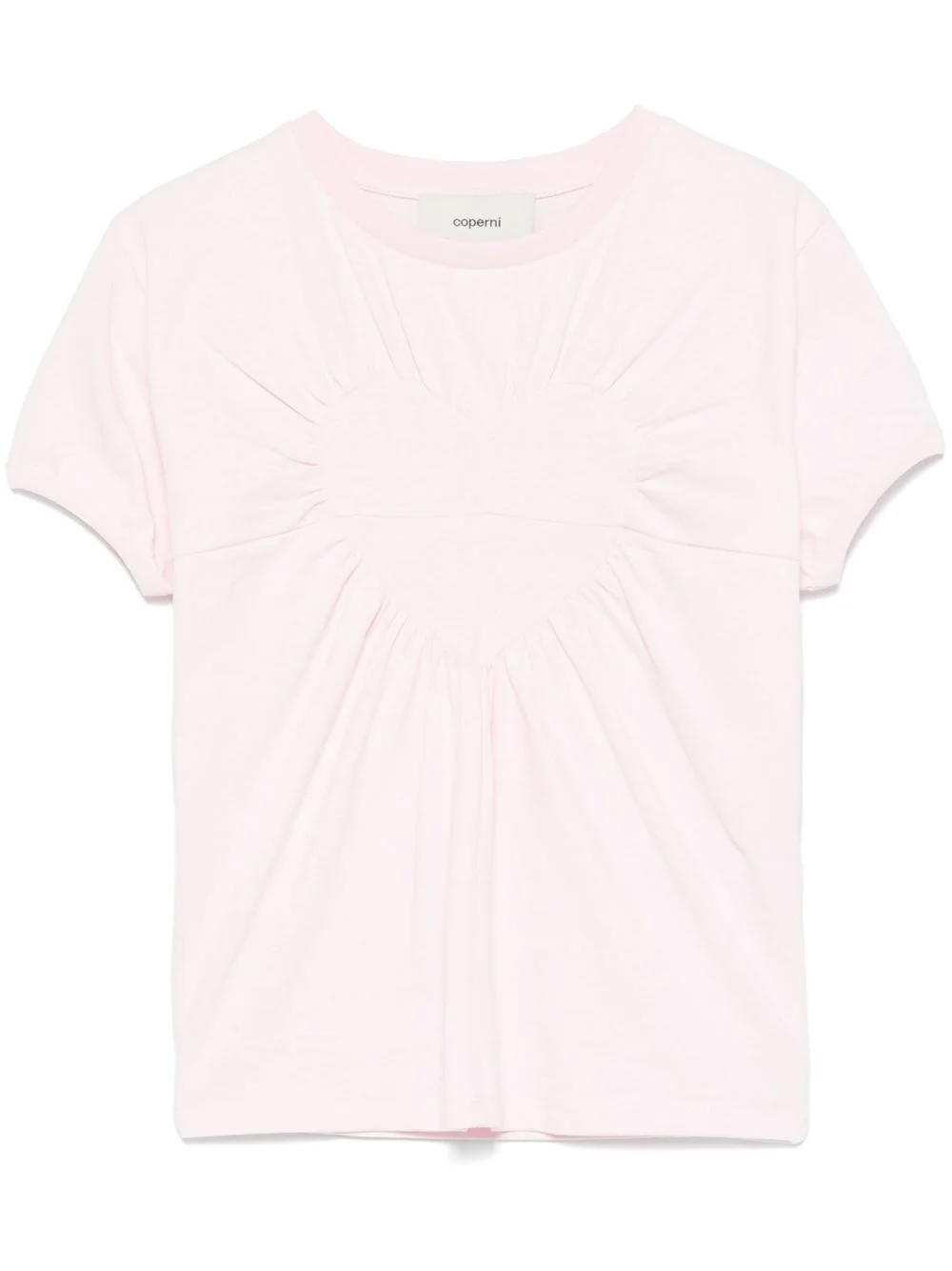 gathered heart-motif T-shirt - 1
