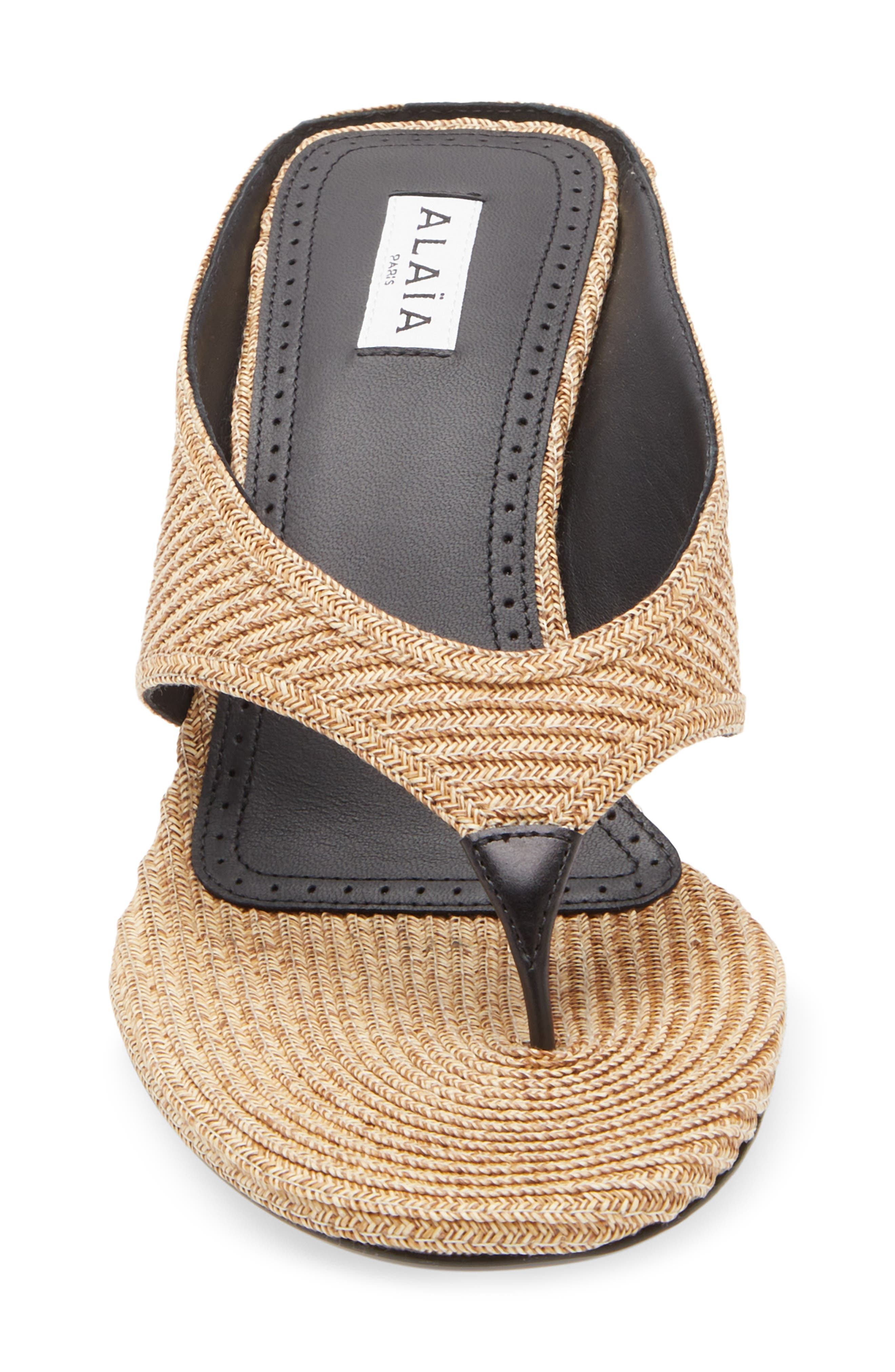 Alaïa Cube Wedge Sandal in Naturel at Nordstrom - 4