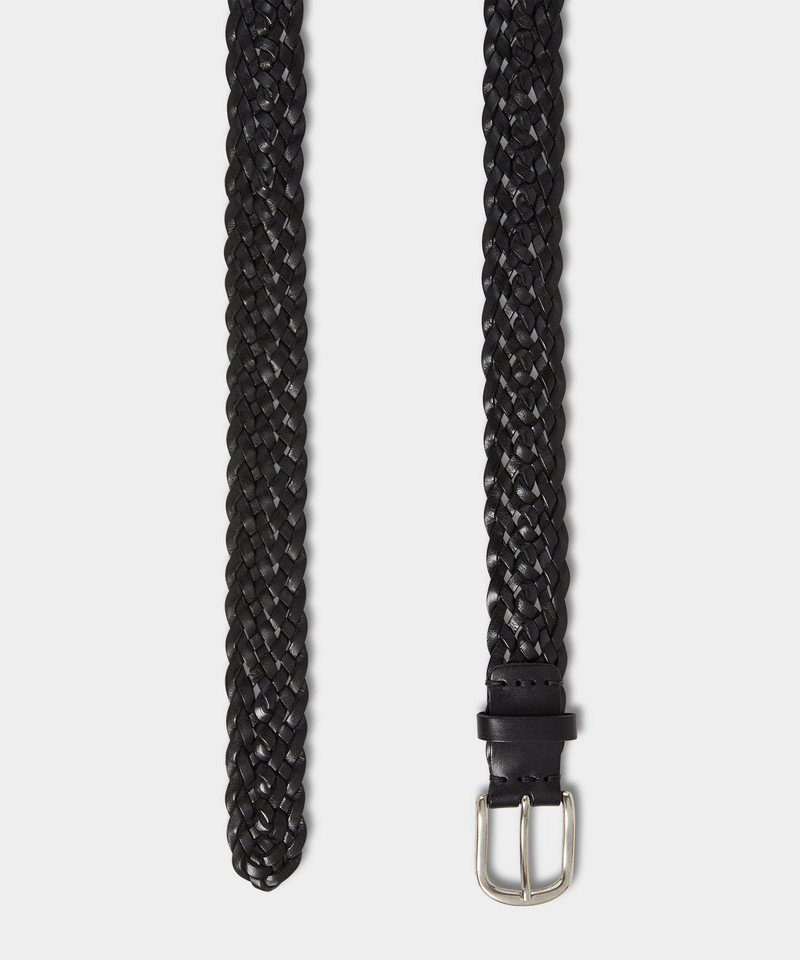 TODD SNYDER Italian Leather Braided Belt outlook