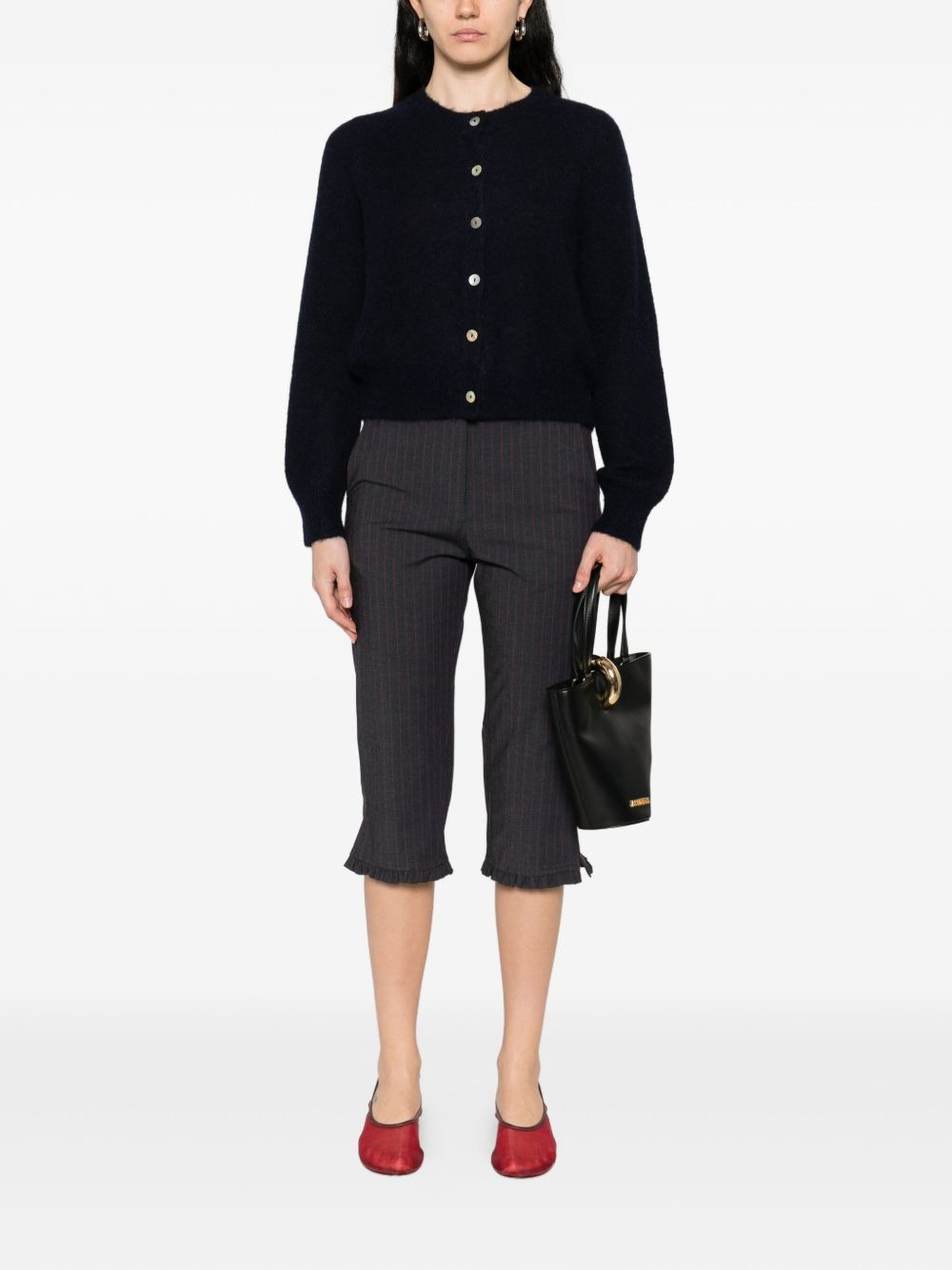 fine-knit button-up cardigan - 2