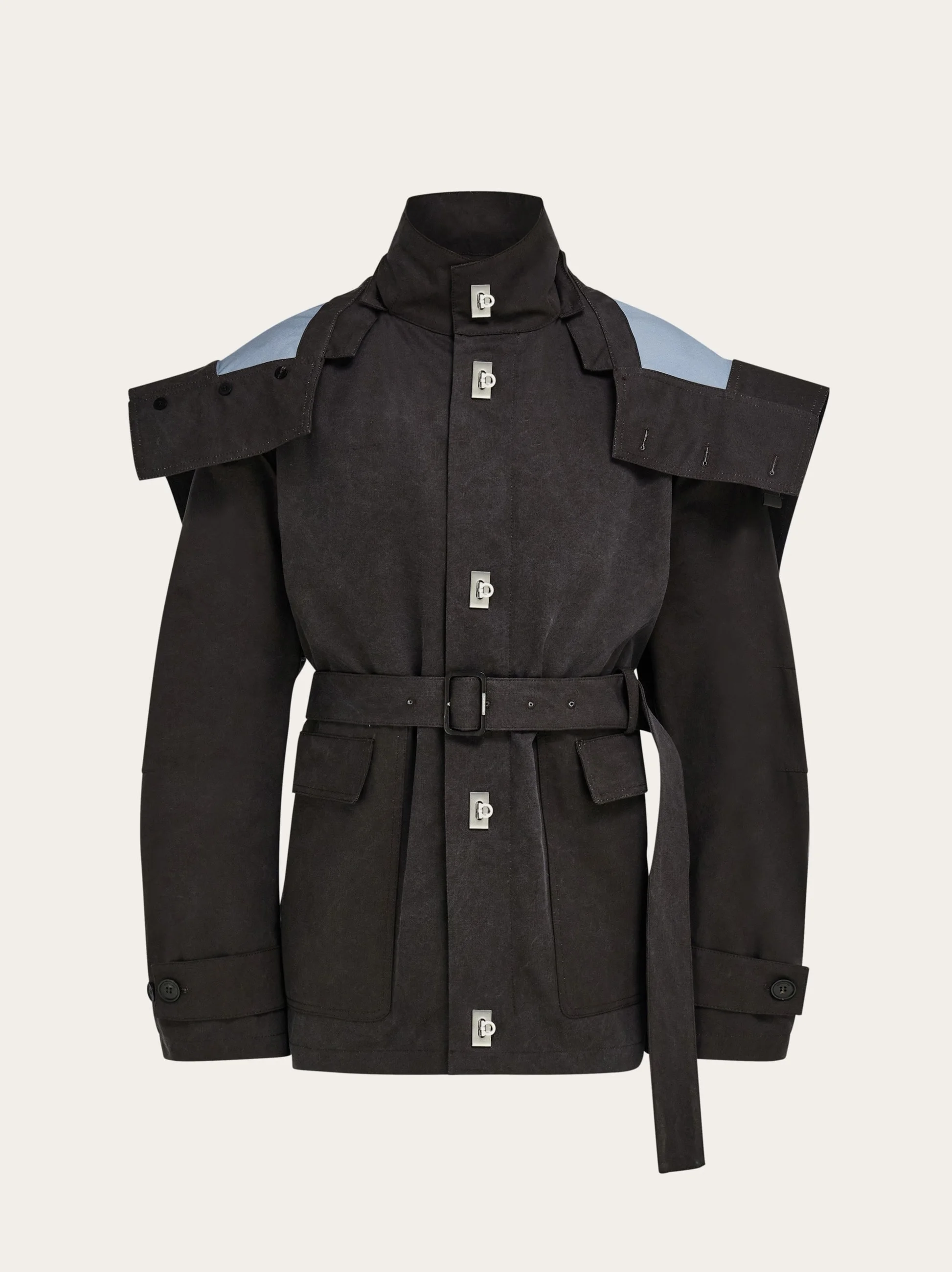 Cropped parka with hood - 1