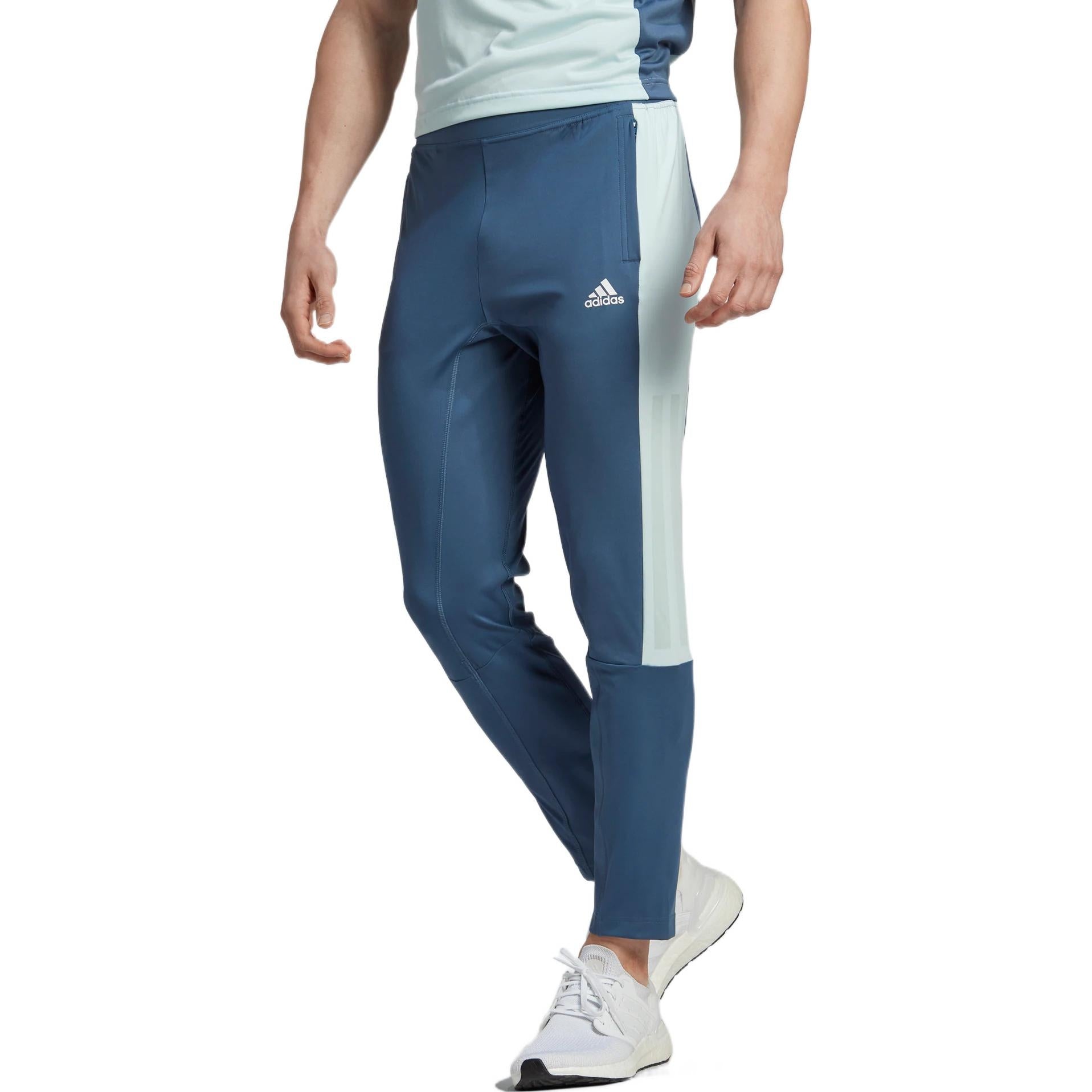 Men's adidas Logo Printing Lacing Slim Fit Sports Pants/Trousers/Joggers Blue HZ9705 - 2