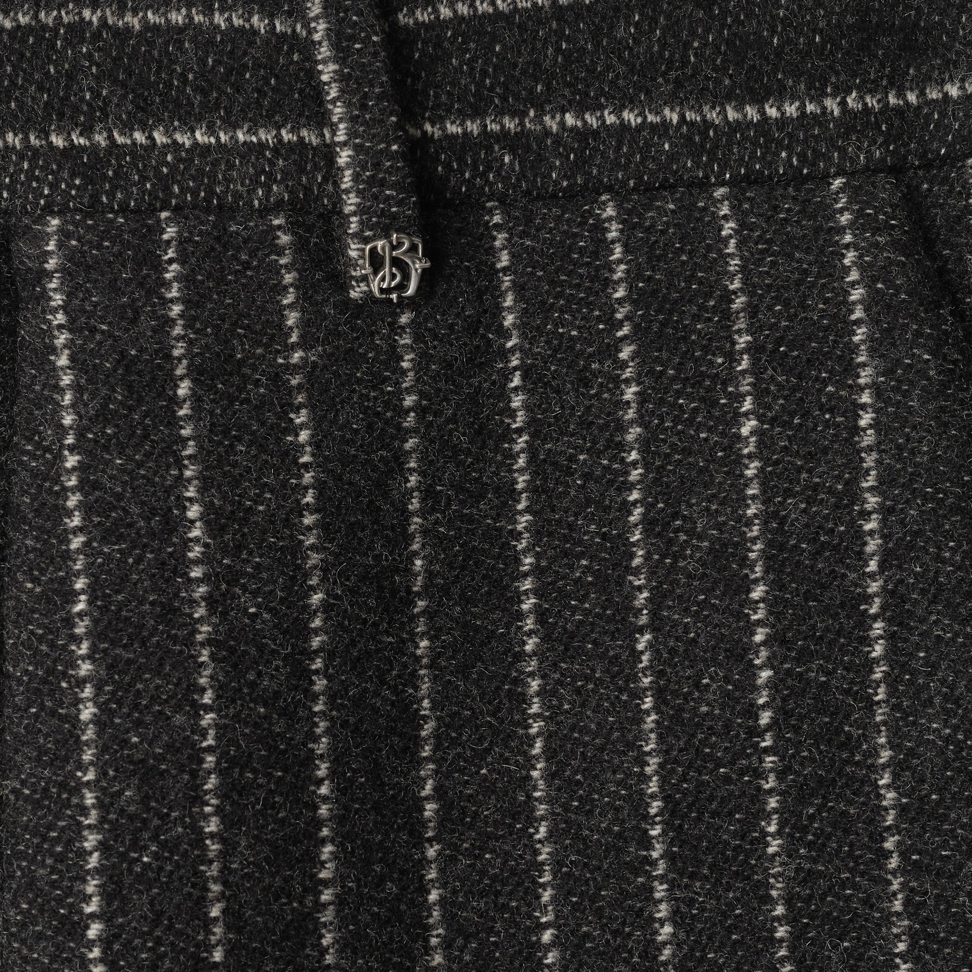 Pinstriped Wool Blend Tailored Trousers - 5