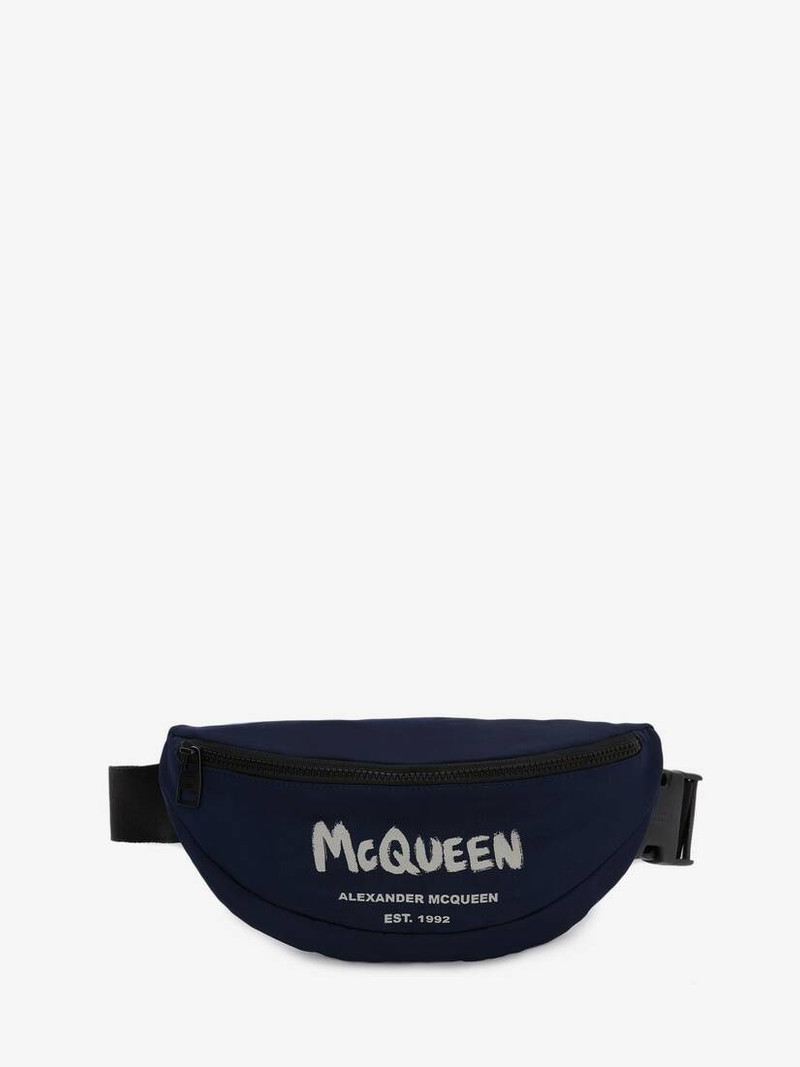 Mcqueen Graffiti Belt Bag in Navy 1