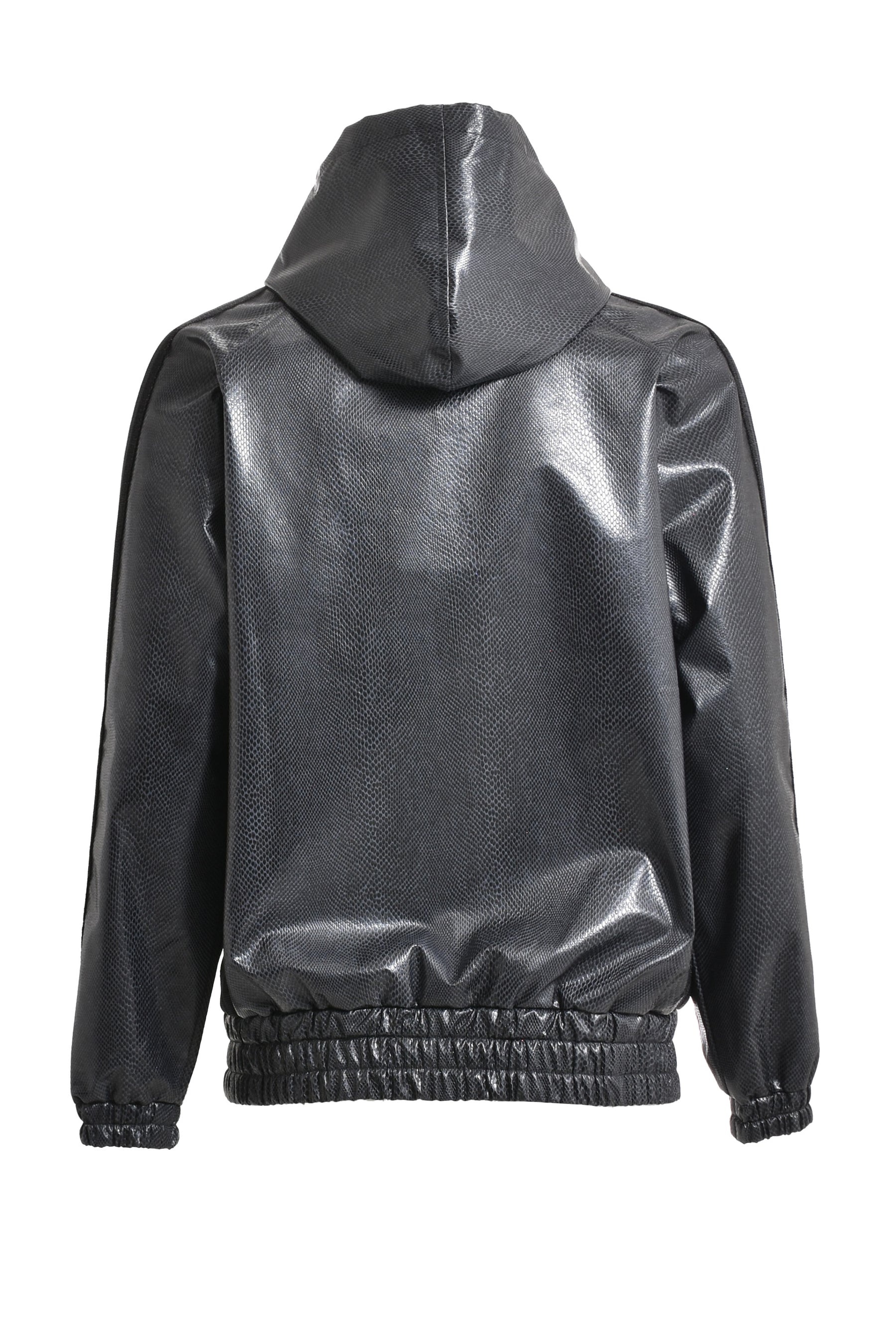 TRACK HOODIE - SYNCETIC LEATHER (EXCLUSIVE) / BLK - 5