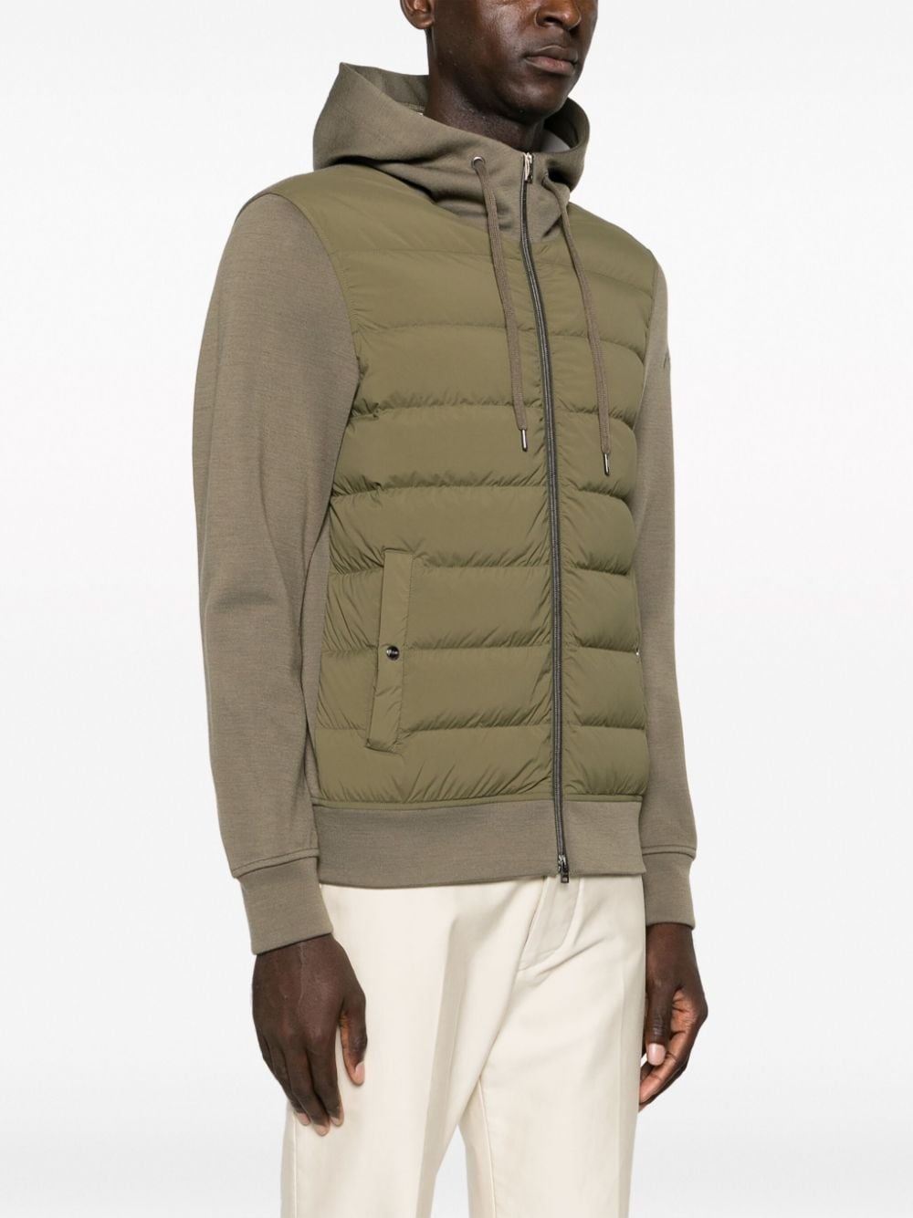 quilted-panel hooded jacket - 3